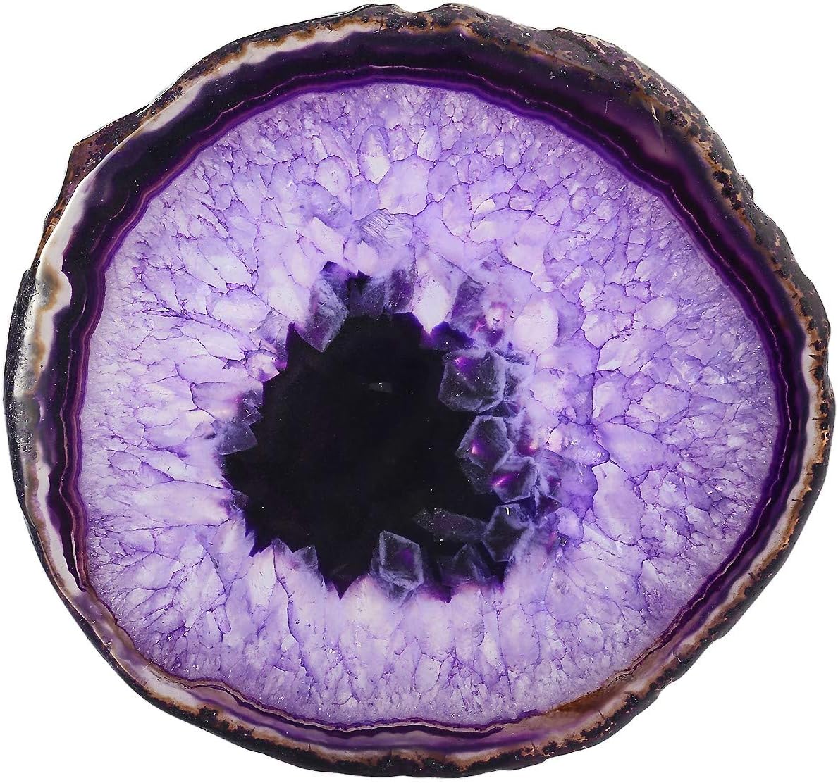 ágata fatias geode pedras, cartão de lugar irregular casa decoração cura cristais coleção