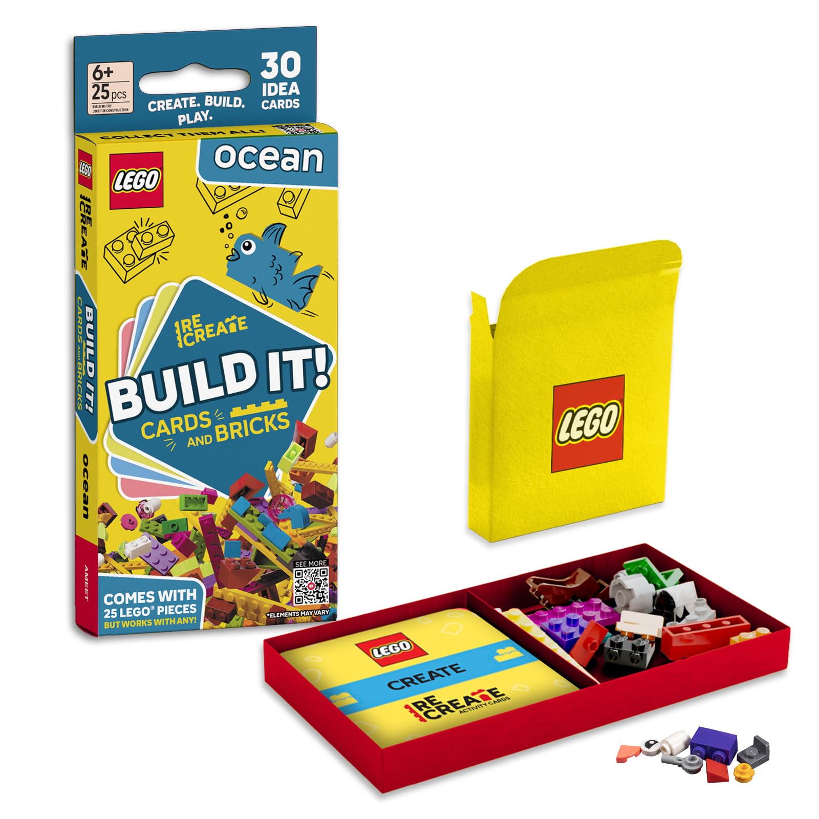 LEGO Recreate Activity Cards – Ocean | Imaginative Building Game with 30+ Activity Cards & 25 LEGO Elements | Ages 6+ | Screen-Free Creativity