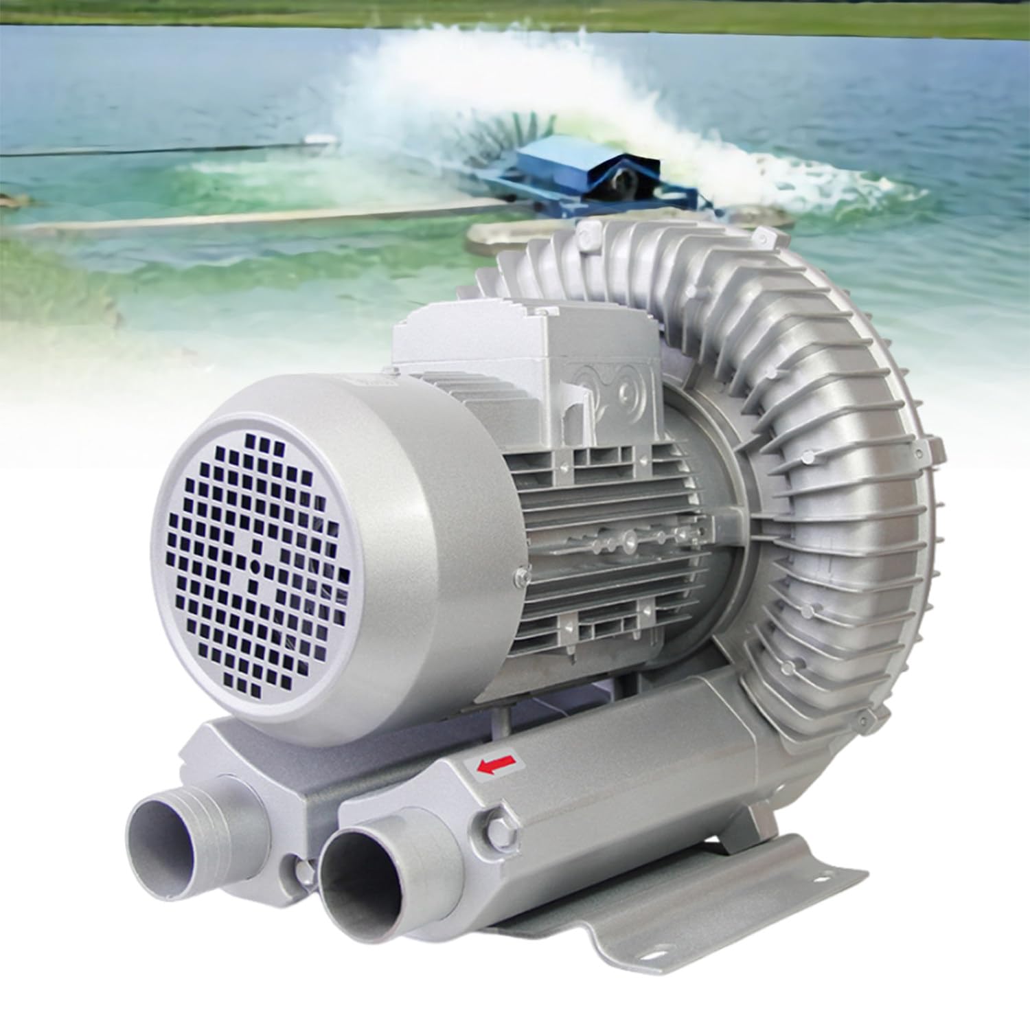 Generico Soffiatore rigenerativo a turbina, soffiatore Industriale ad Anello vorticoso ad Alta Pressione, soffiatore rigenerativo ad Alta Pressione 220V - 250W con alloggiamento in Alluminio, 2980 gi