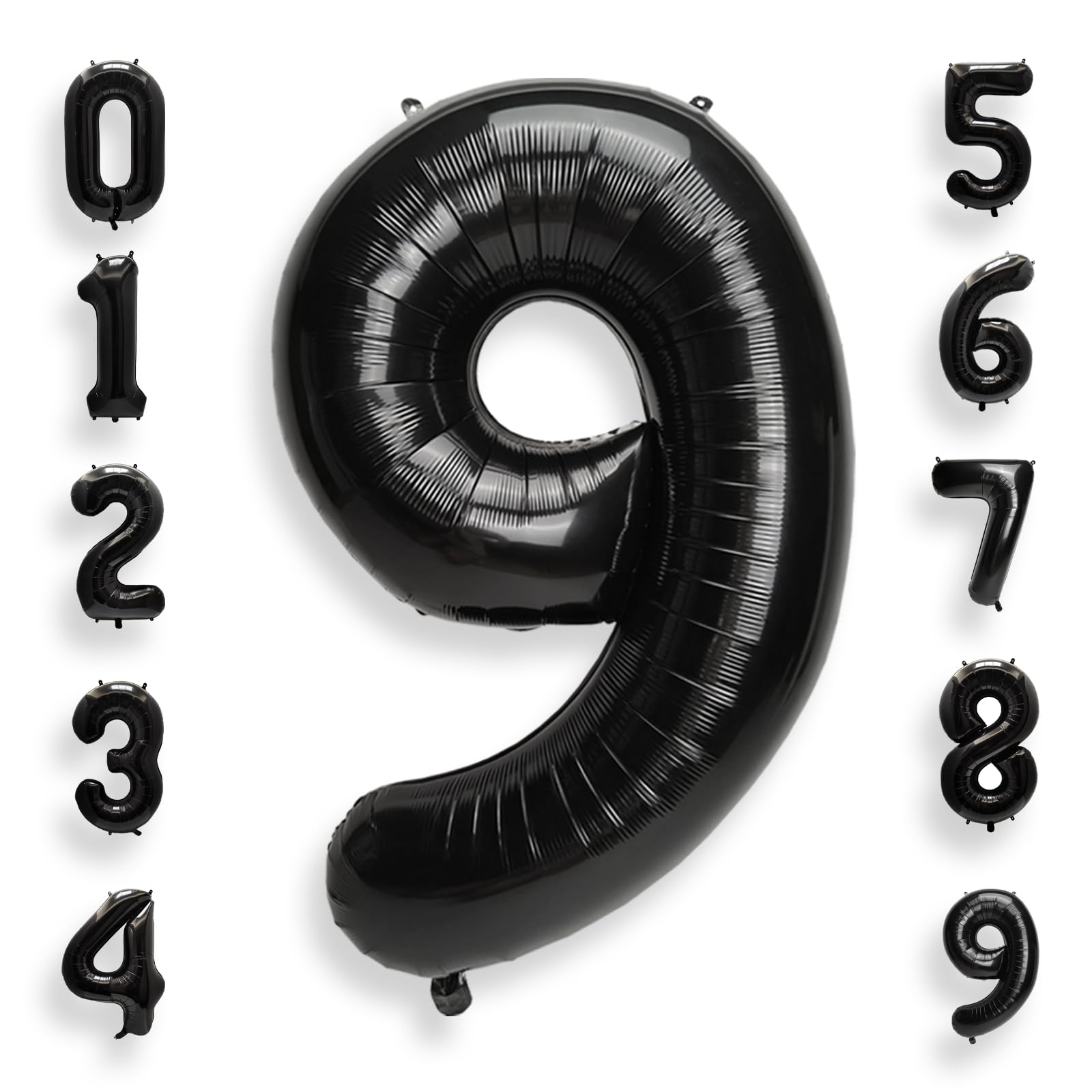 AULE 40 Inch Big Black 0 Balloon Number Large Foil Helium Number Balloons 0-9 Jumbo Giant Happy 0th Birthday Party Decorations for Boy or Girl Huge Mylar Anniversary Party Supplies — view 12