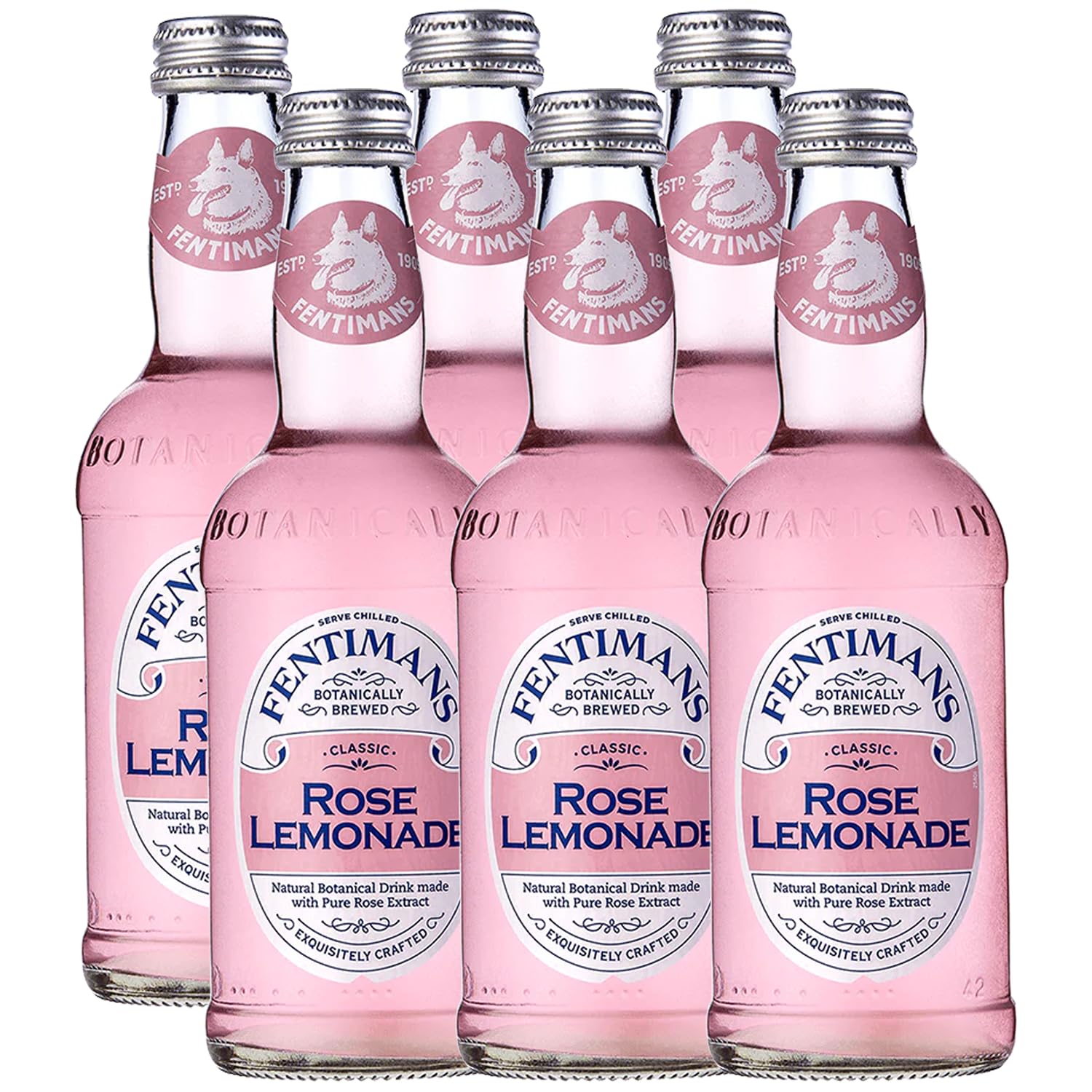 Fentimans Botanically Brewed Classic Rose Lemonade Sparkling Soda, 9.3 fl oz Bottles – Premium Craft Soda/Mixer for Cocktails & Refreshing Drinks