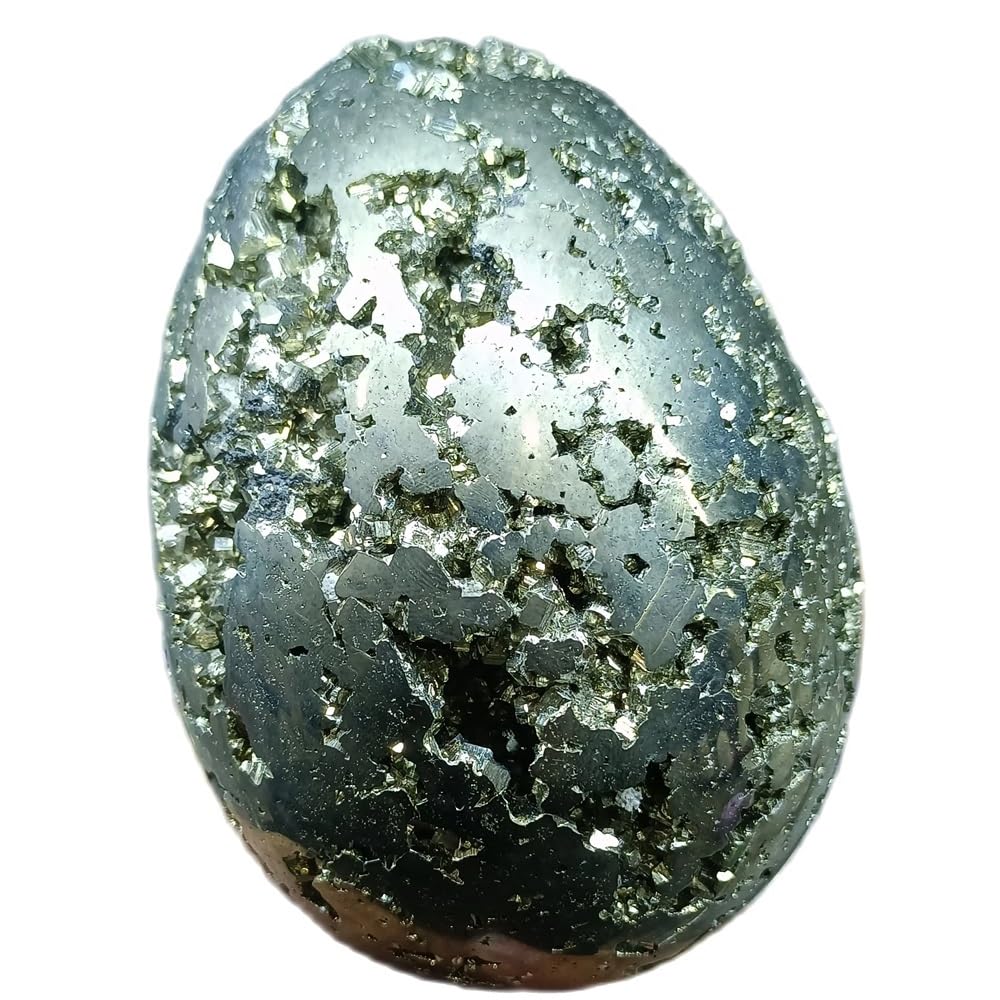 RVBLRDSE Pyrite Dinosaur Egg Quartz Crystal Home Office Decor(Color:Pyrite,Size:200-250g) Gemstone Stone
