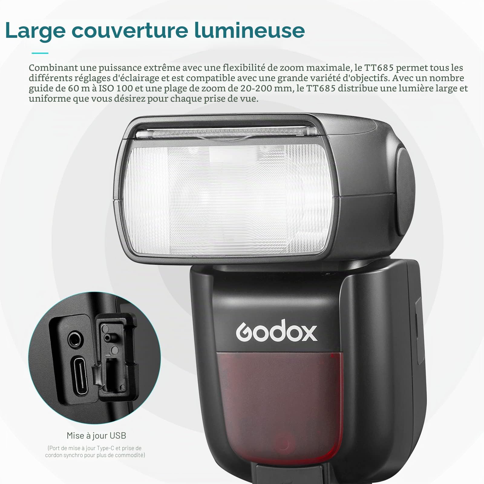 Godox TT685II-S Flash pour Appareil Photo Sony, GN60 Speedlite TT685II Flash de Sony, 2,4G sans Fil Transmission, TCM Fonction, HSS 1/8000s, Conversion Instantanée TCM