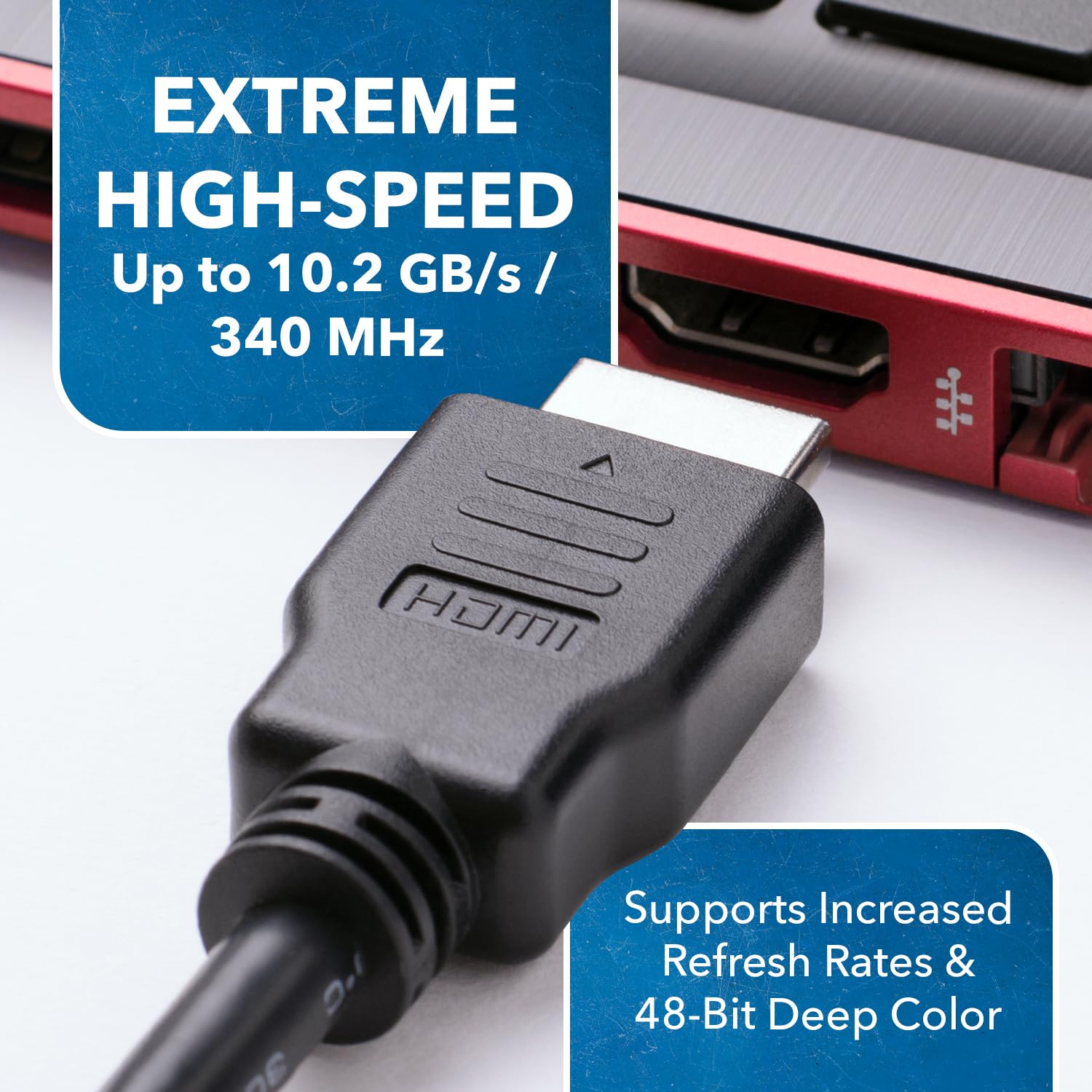OREI Ultra High Speed 4kHDMI Cable 6ft – High-Speed 10.2Gbps, 3D, ARC, Ethernet – Premium 6ft HDMI Cable for TVs, Monitors, Home Theater & Gaming (8 Pack)