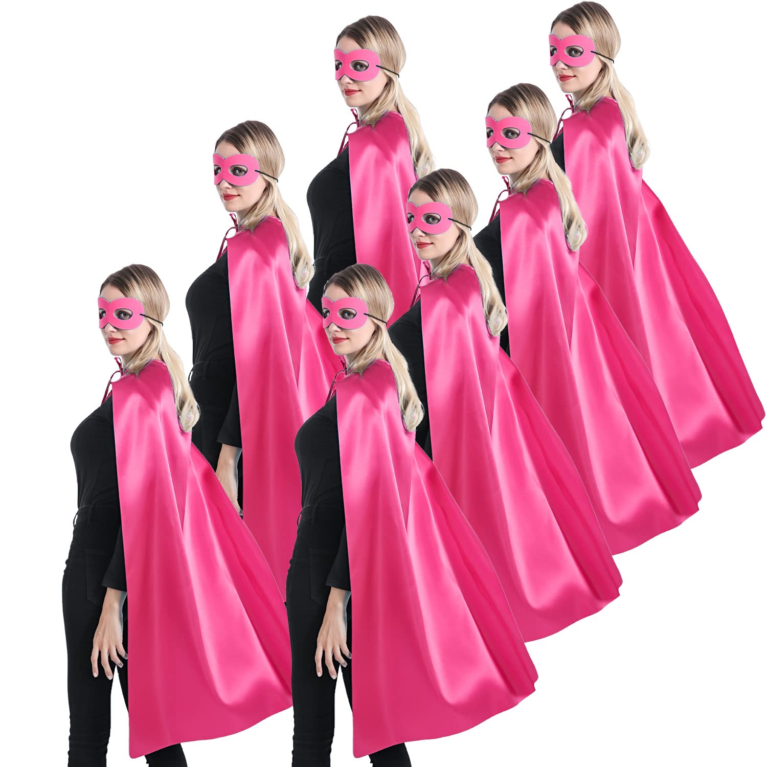 Kidsfere Superhero Capes and Masks for Teenagers Adults Men Women Team Building Dress Up Party Cape Halloween Costume 7 Pack