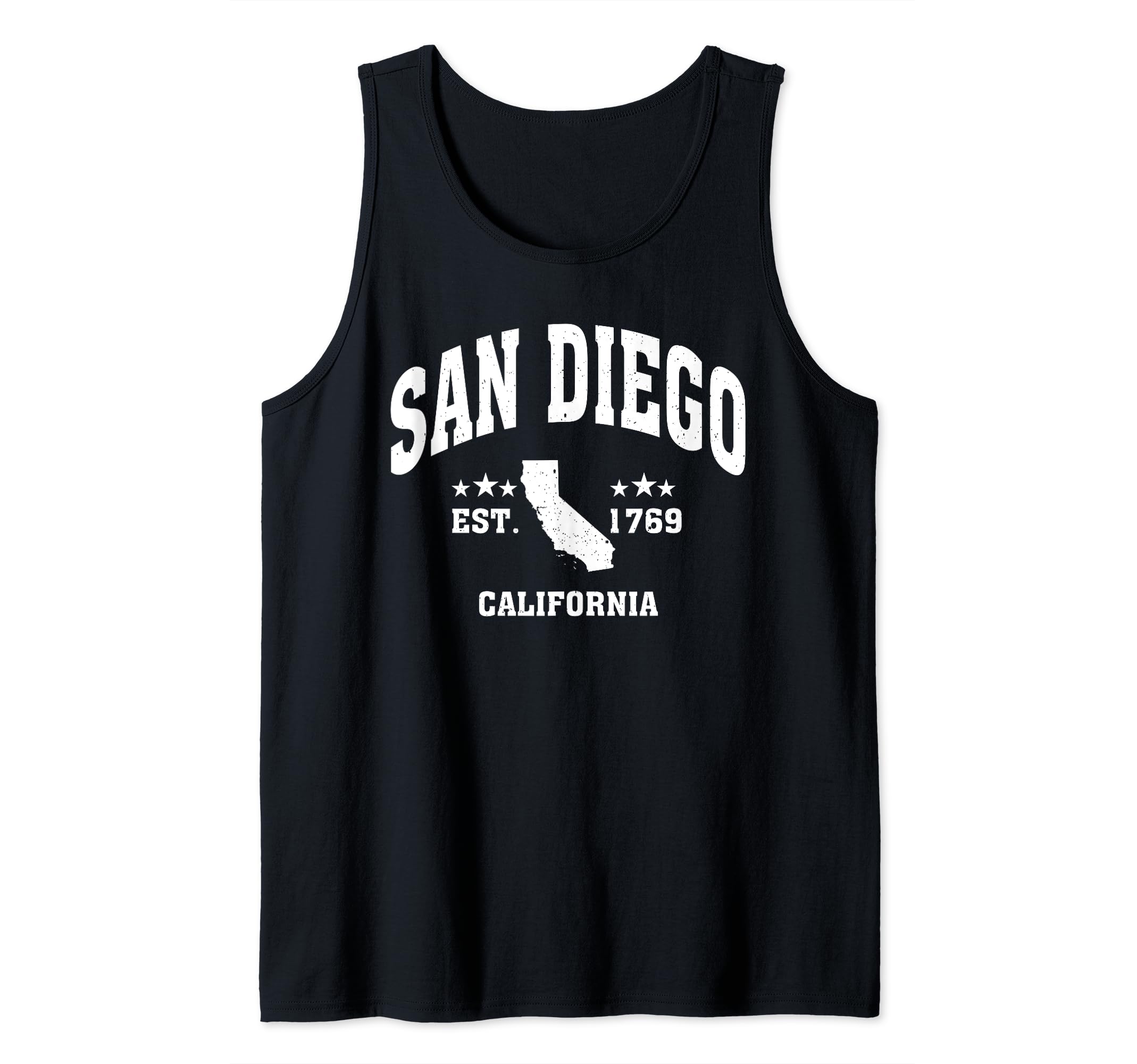 Retro San Diego California CA Throwback Athletic Sport Tank Top
