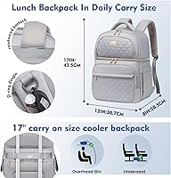 Vista 4 de Backpack Cooler Lunch Backpack Double Decker Lunch Box,Insulated Backpack Lunch Cooler Bag, Lightweight Leakproof Lunchbox Backpack for Women Men to