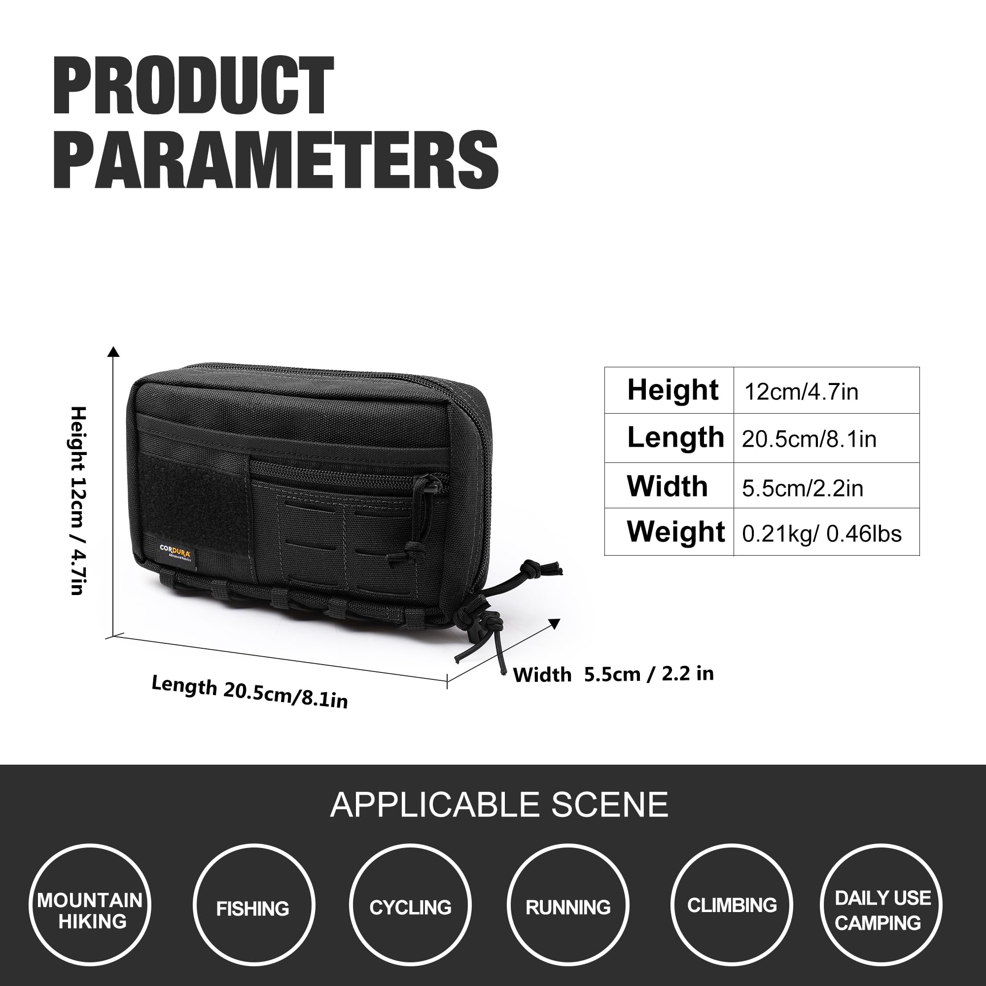 Mardingtop Tactical Tasche, Taktische Pouch Utility Taktische Zubehör, EDC Pouch für Laufen, Radfahren,Camping und für andere Outdoor-Aktivitäten