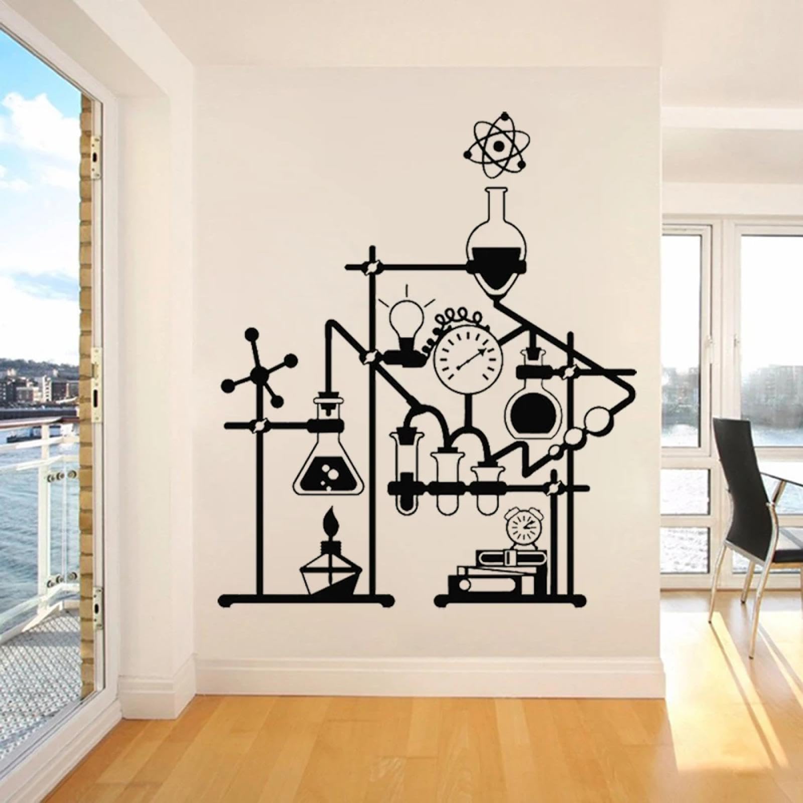 Youousi Black Chemistry School Science Lab Wall Vinyl Laboratory Wall Stickers Children's Room Living Room Wall Art Decals
