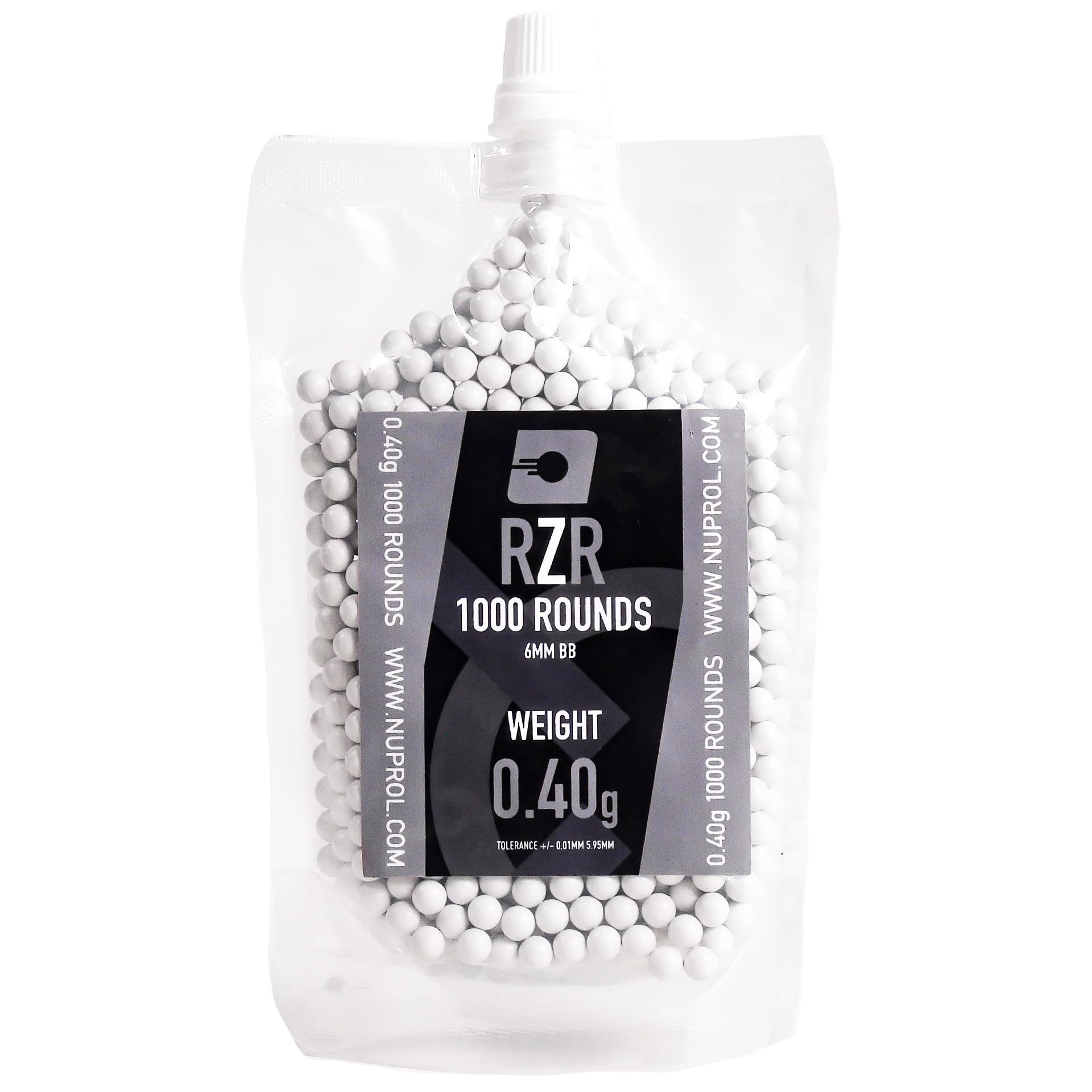 NUPROL RZR 0.40g 1000R Heavyweight 6mm Airsoft BBs Ammo Low Tolerance High Performance 5.95mm +/-0.01mm