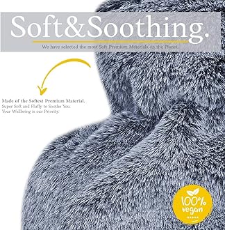 Qomfor Hot Water Bottle with Soft Cover - 1.8L Large - Hot Water Bag for Pain Relief, Neck and Shoulders, Feet Warmer, Menstrual Cramps, Hot and Cold Therapy - Great Gift for Women - Dark Grey