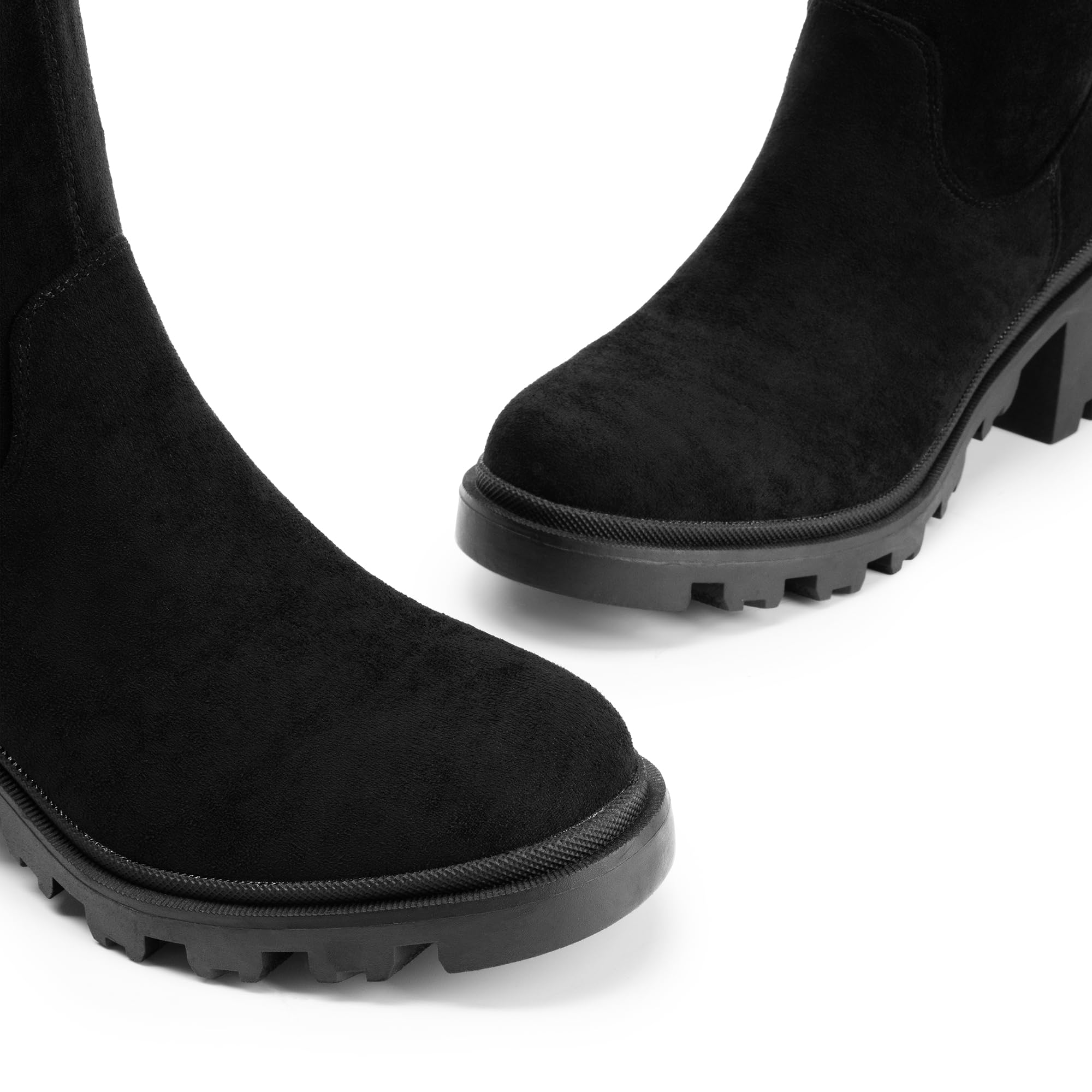 DREAM PAIRS Damen Klassische Overknee Kniehohe Stiefel mit spitzer Zehenpartie und Blockabsatz und seitlichem Reißverschluss
