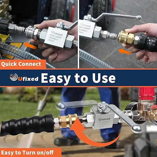 Miniatura 6 de Válvula de bola hidráulica NPT de 12 pulgada no oxidada con mango 7250PSI a prueba de fugas, válvula de bola de alta presión resistente para