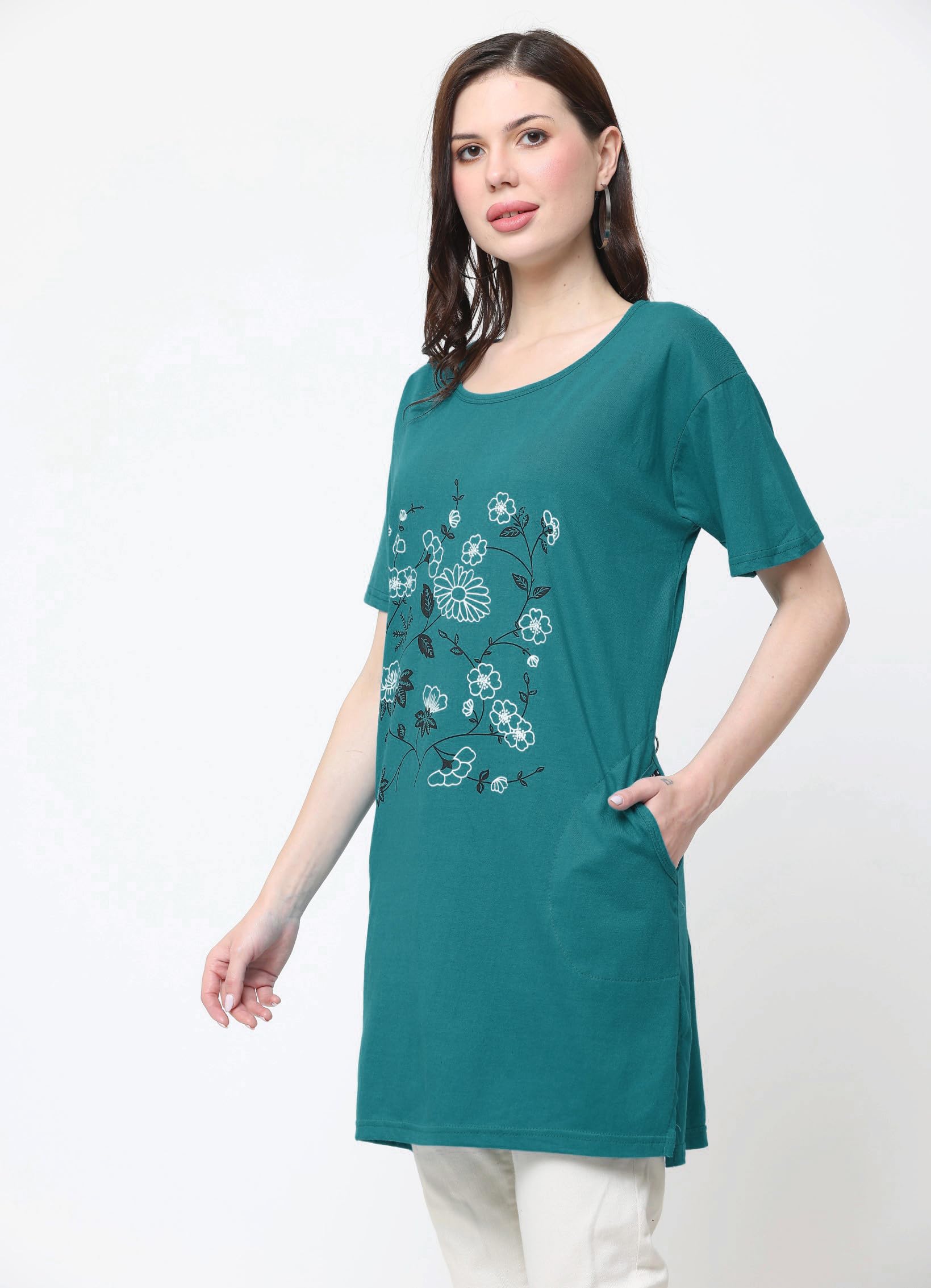 DDASPRATION Women Cotton Printed Long T-Shirt Combo - Image 4 thumbnail