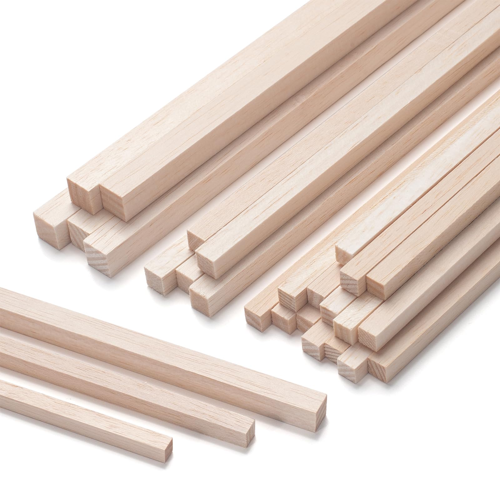 Balsa Wood Sticks, 25 PCS Balsa Wood Strips (5/16 in+3/8 in+1/2 in)×12 inch
