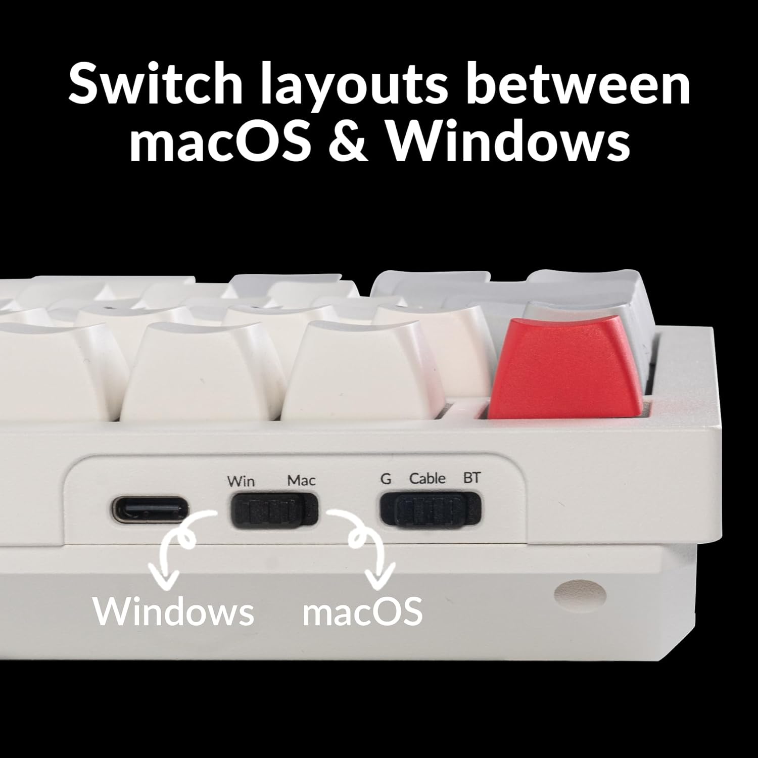 Keychron Q6 Max QMK/LAUNCHER Wireless Bluetooth/2.4 GHz/USB-C Wired Custom Mechanical Keyboard, Full Size Programmable Knob RGB Backlit Hot-Swappable Gateron Brown Switch for Mac Windows Linux - White - Image 7