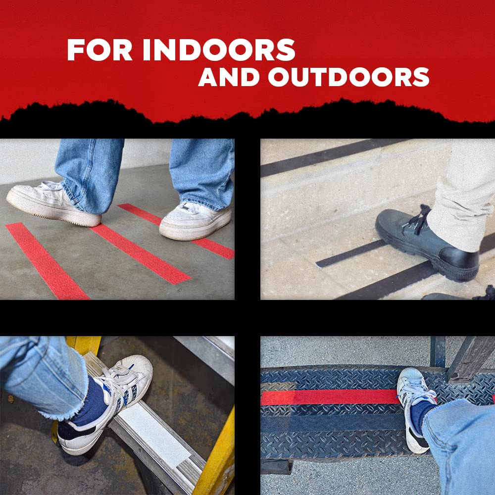 MAT Safe Step - Cinta de agarre antideslizante, color negro, 4 pulgadas x 20 yardas, rollo antideslizante para escaleras, cinta de tracción impermeable para interiores y exteriores, con óxido de
