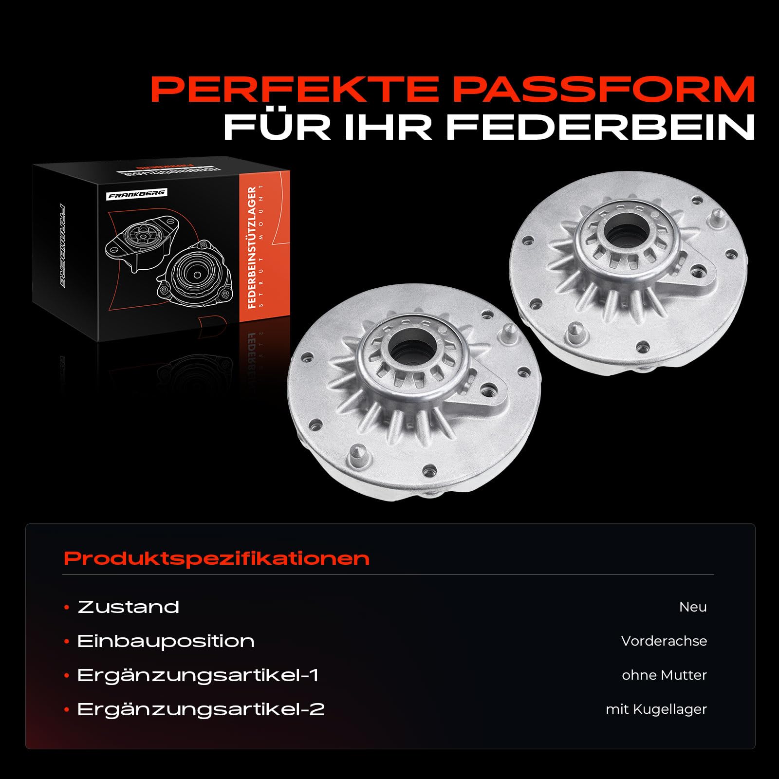 Frankberg 2x Federbeinstützlager Vorne 31306884181