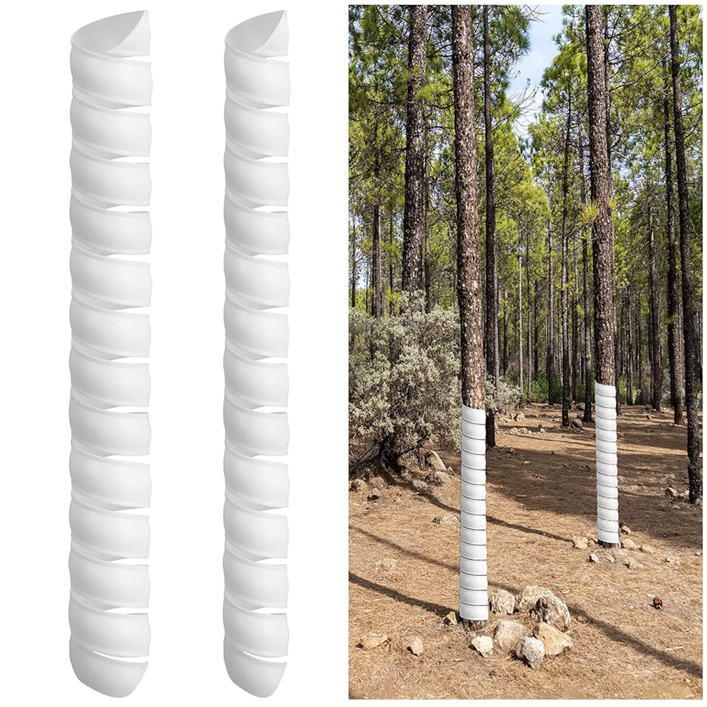 HASTHIP® 2Pcs Tree Trunk Protector - 40CM Protector for Saplings Spiral Tube - Tree Trunk Protector Guard for Saplings - Little Trees Grow Tubes - Wraps Saplings Guard - Protecting Saplings & Plants