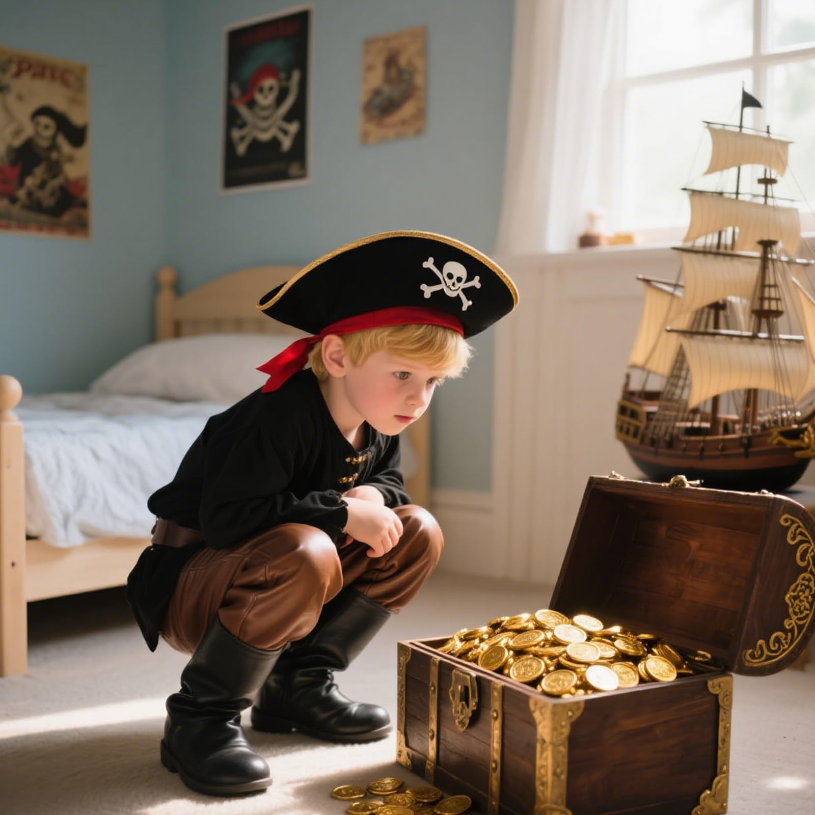 100 Stück Goldmünzen, Piratenmünzen, Piratenschatzmünzen Kinder, Spielmünzen für Kindergeburtstag, Gastgeschenke, Piraten, Abenteuer, Schatzsuche, Veranstaltungen