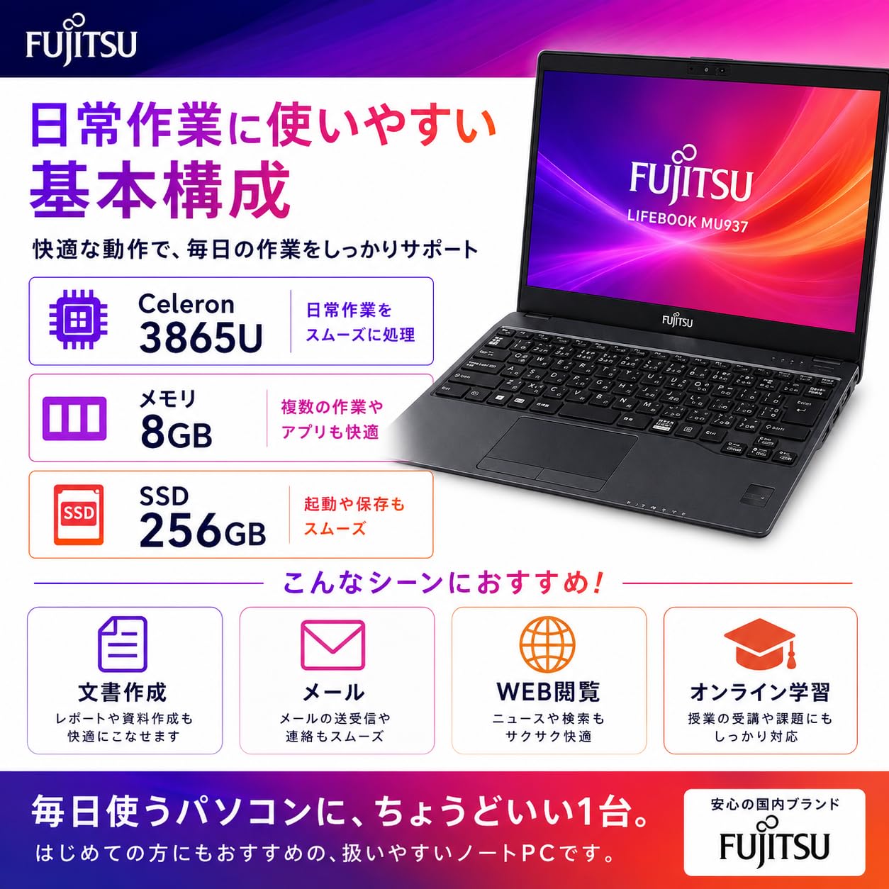 Amazon.co.jp: 【整備済み品】富士通 LIFEBOOK MU937 13.3型 フルHD