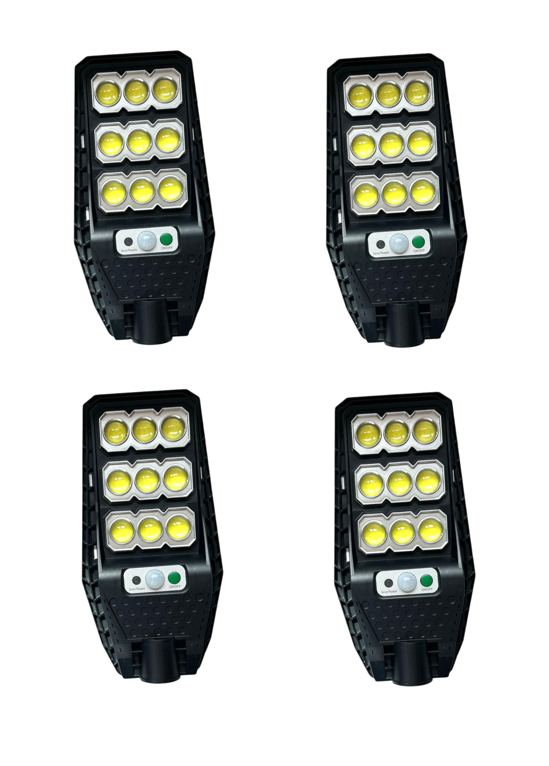 4 Pezzi Faretto LED 300W con Pannello Solare Integrato e Telecomando – Illuminazione Esterna Impermeabile con Staffa, Viti e Telecomando - CW973-4pz