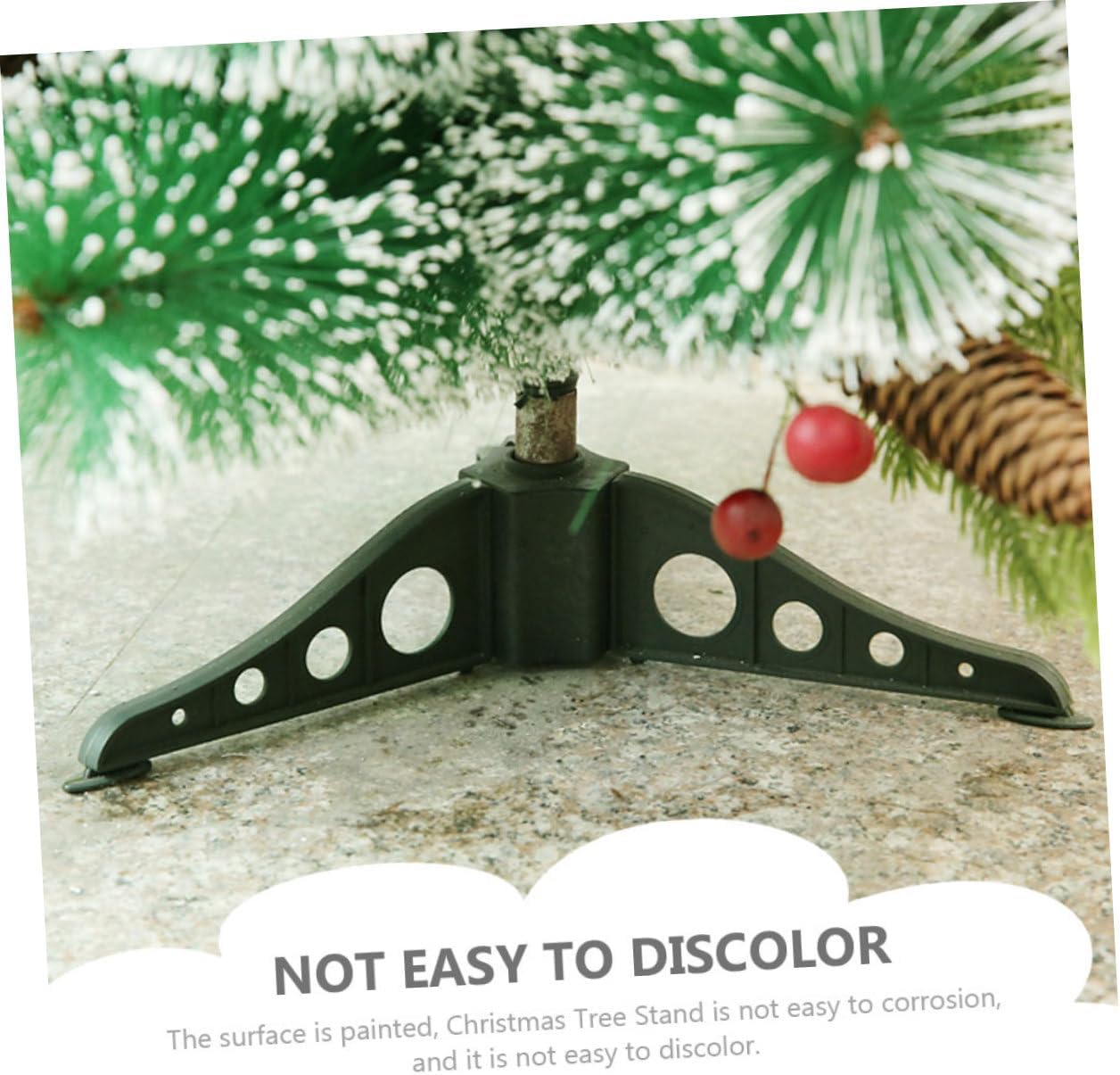 BESPORTBLE 2pcs Sturdy Plastic Christmas Tree Stand Base Green Artificial Xmas Tree Support Rack Rust-Resistant Pole Holder for Holiday Decoration