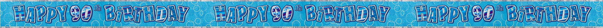 Unique Party Blue 91979 - 9Ft Foil Glitz Happy 90Th Birthday Banner