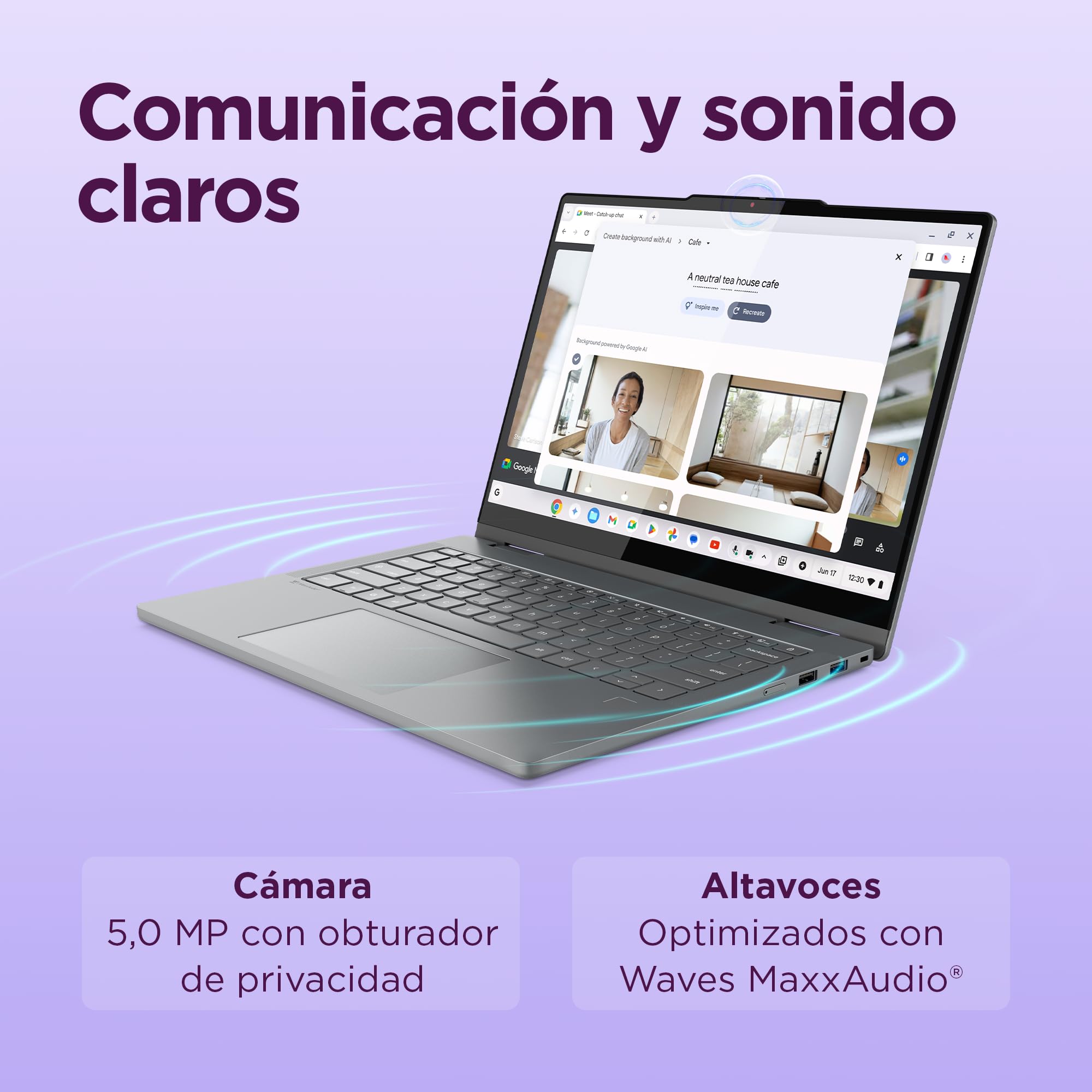 Lenovo Chromebook Plus 2-in-1 Gen10 - Portátil Táctil 14" WUXGA (Intel Core 3 N355, 8GB RAM, 256GB UFS, ChromeOS) QWERTY Gris +1 año de Google AI Pro con Gemini Pro y 5TB de Almacenamiento