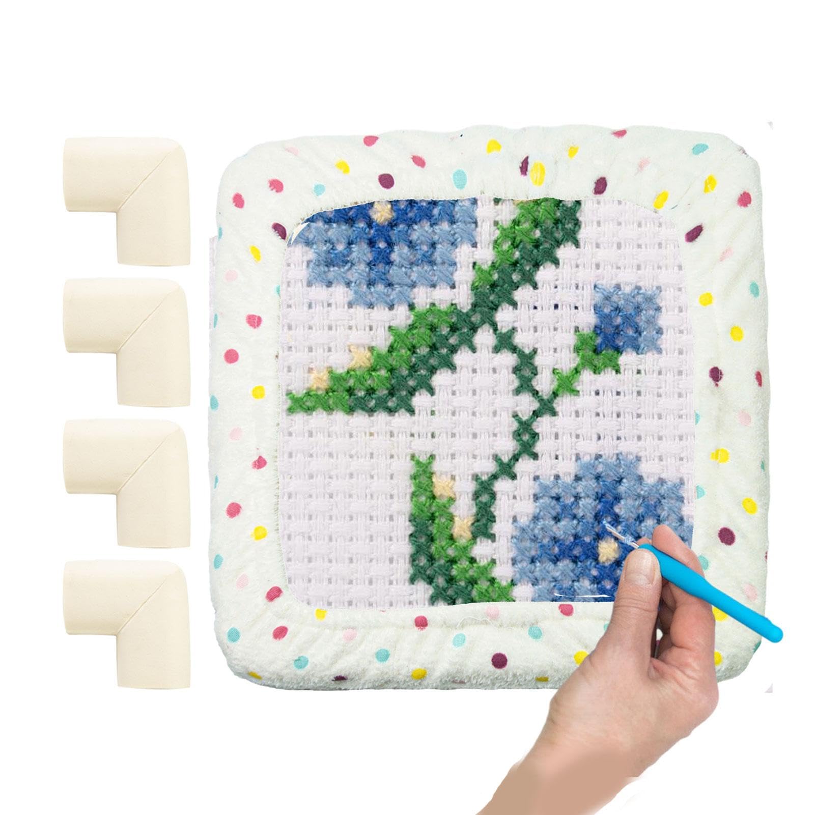 Cadre Pour Aiguille De Poinçonnage, Couverture De Cadre Pour Tapis, Bande élastique En Flanelle, Protection Des Coins Pour Cercle De Broderie Au Point