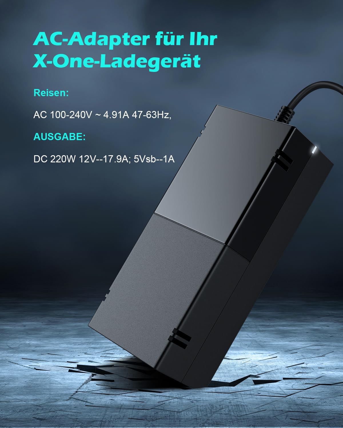 Netzteil für Xbox One Konsolen Adapter Ladegerät mit EU Ladekable onsole Ersatz Kit Netzteile Brick De Ladekable