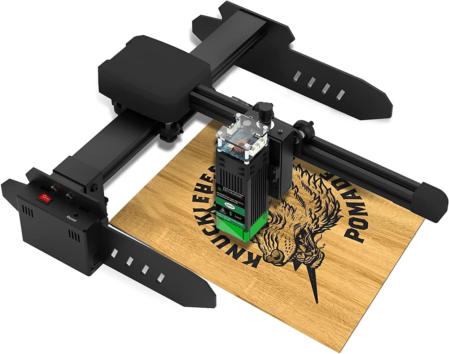 Grabado láser, Cortadora y grabadora láser 20W con 5W de potencia de salida, mini cortadora y grabadora láser para madera y cuero con 200 * 200mm de área de trabajo