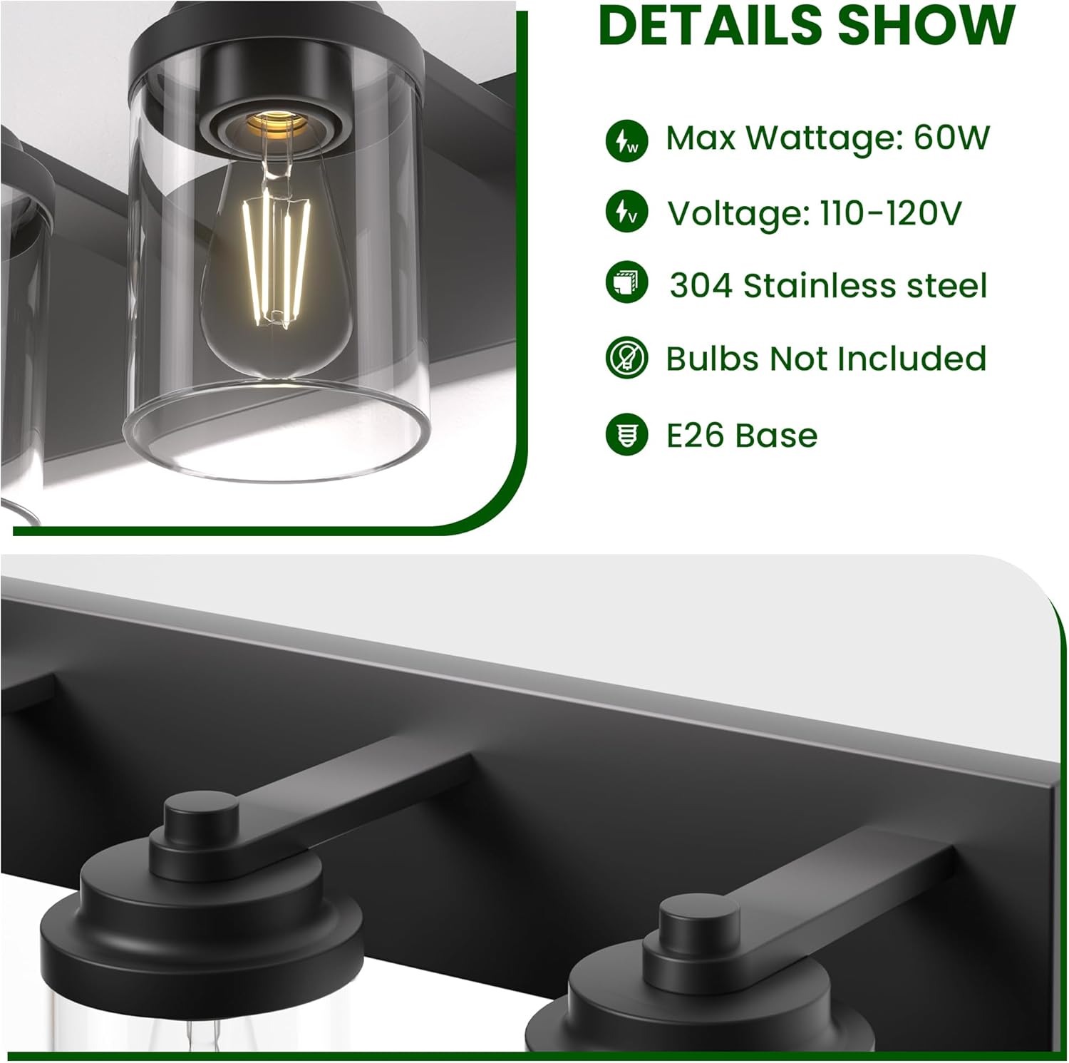 Esfos L35 Vanity Light detailed specifications