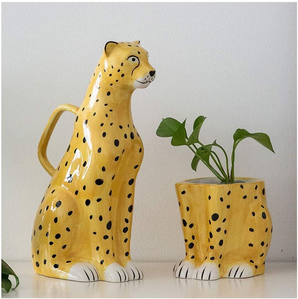 Watering Can Ceramic Watering Pot Outdoor Indoor Watering Cans for House Plants Watering Spout Indoor Flower Watering Pot (Color : Flower Pot+Watering can A)