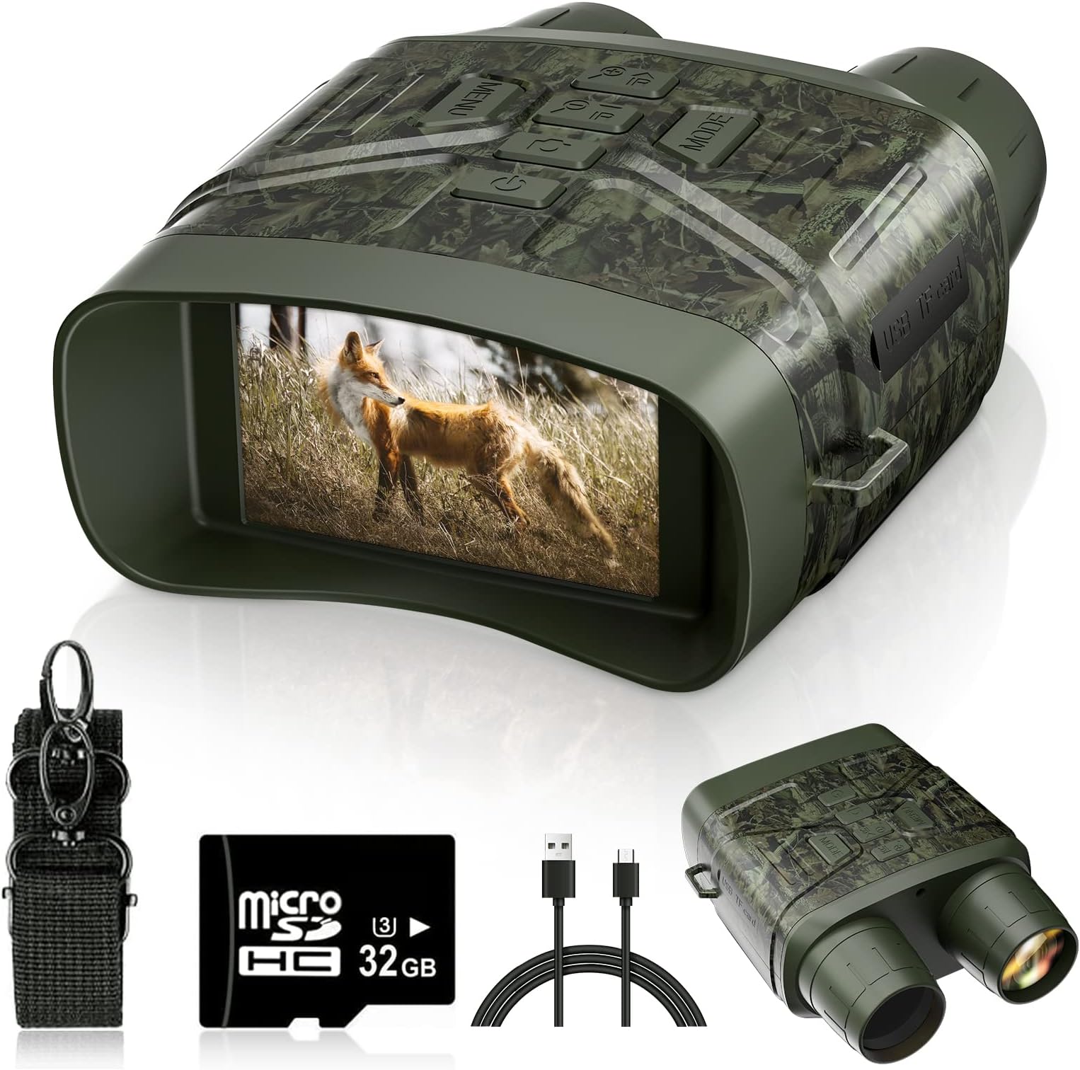 Night Vision Goggles - 4K Night Vision Binoculars for Adults, 3'' Large Screen Binoculars can Save Photo and Video with 32GB Memory Card & Rechargeable Lithium Battery