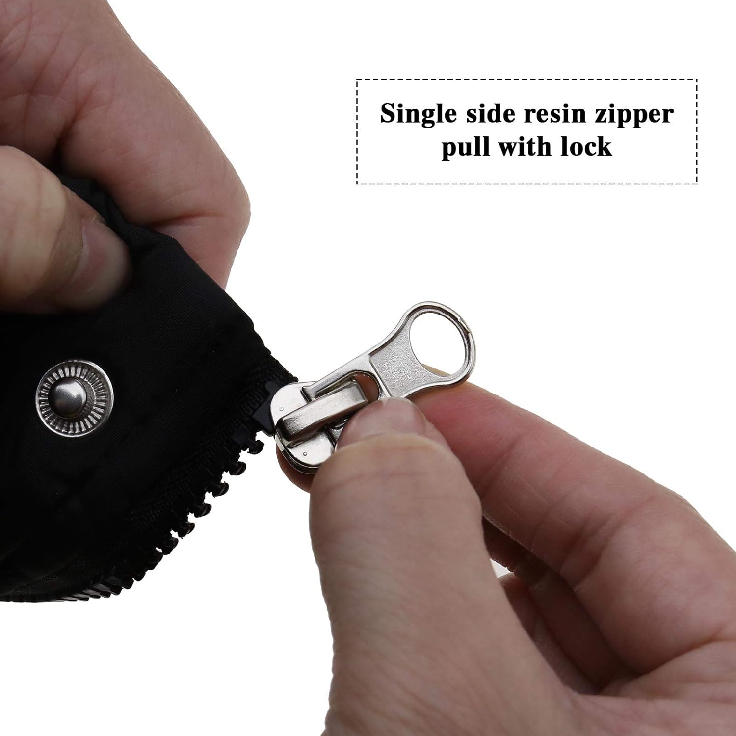 10x Silver 5 Zippers Repair Kit, Replacement Resin Zips Pulls Sliders