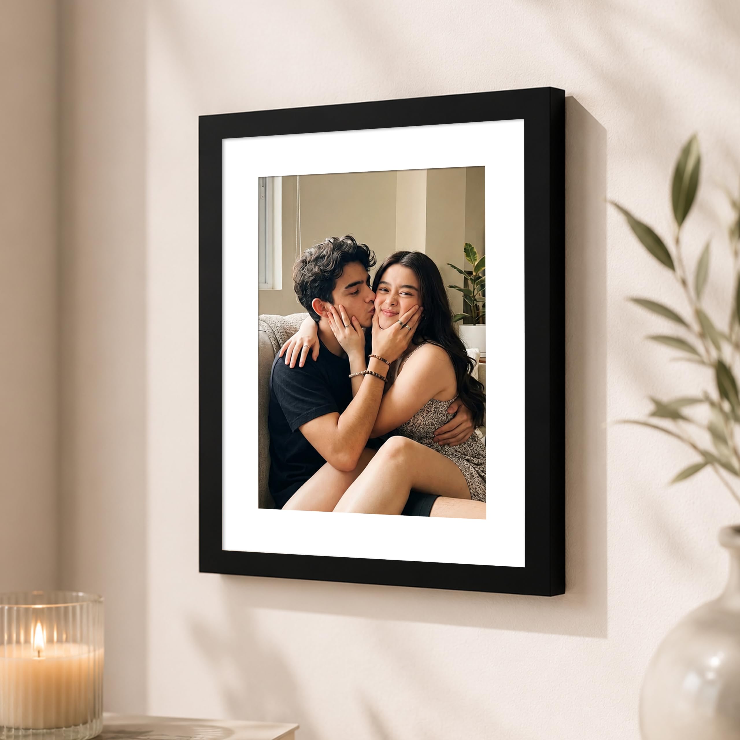 Art Street Synthetic Table/Wall Photo Frame for Home Décor, Bedroom, Tabletop, Office Desk, Living Room Table Decor (Black, 8x10 Inch)