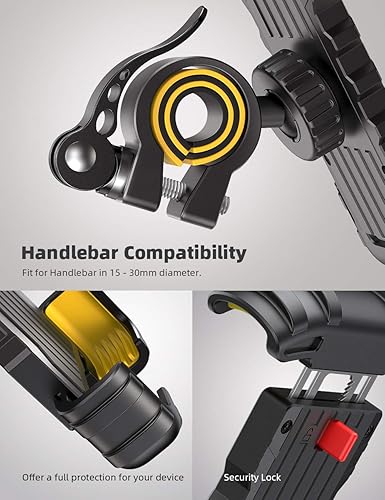 Miniatura 8 de Lamicall Soporte para teléfono de bicicleta + extensor de manillar de bicicleta