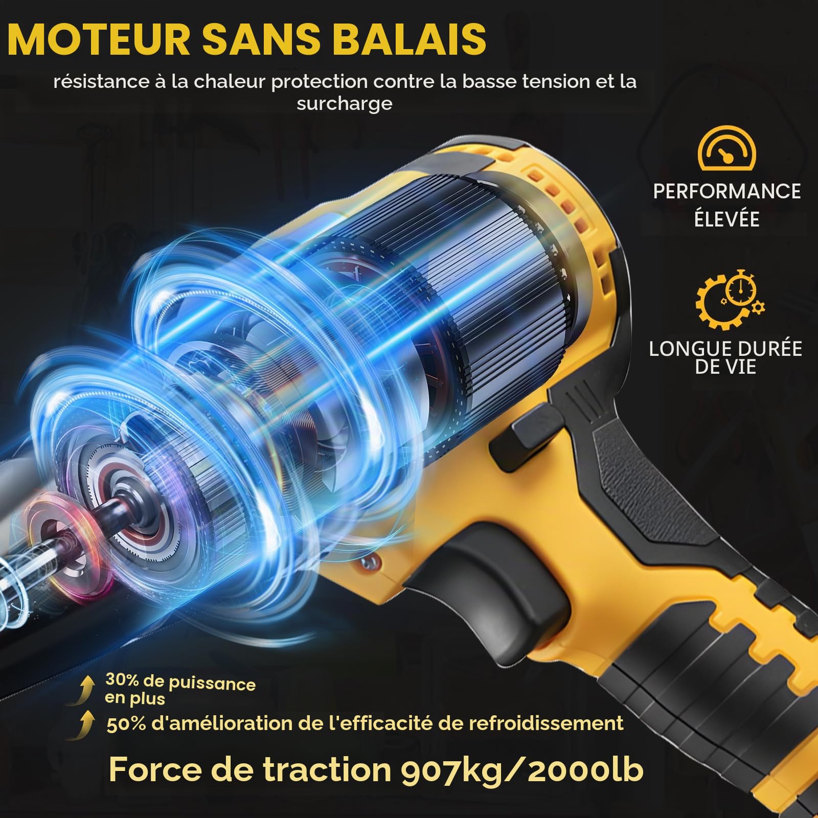 Pistolet à Riveter Sans Fil compatible avec Dewalt Batterie 18V (sans batterie), Riveteuse à Batterie Automatiques avec 40 Rivets pour 1/8" et 5/32" pour Métal, Plastique et Cuir