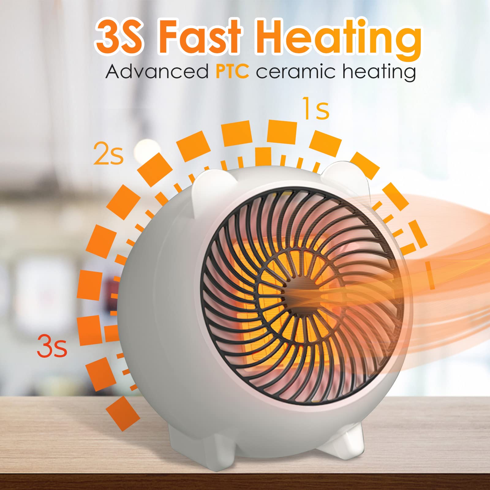 Portable Electric Space Heater 500W, Small Space Heater Desk Heater Fan  with Overheat Protection Fast Heating Compact Heater for Home Bedroom,  Living Room, Office (White, Heater Fan) : Amazon.ca: Tools u0026 Home  Improvement