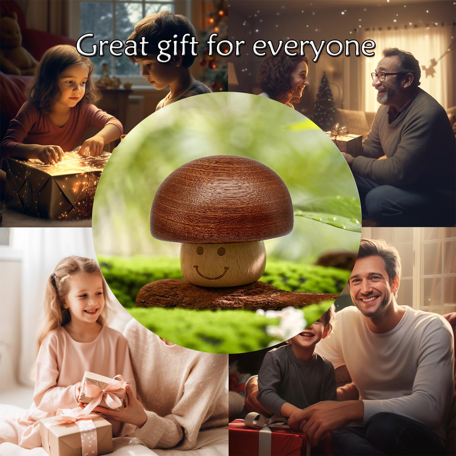 You Are My Sunshine Music Box - Wooden Rotating Mushroom With Smile Face, Gift For Her