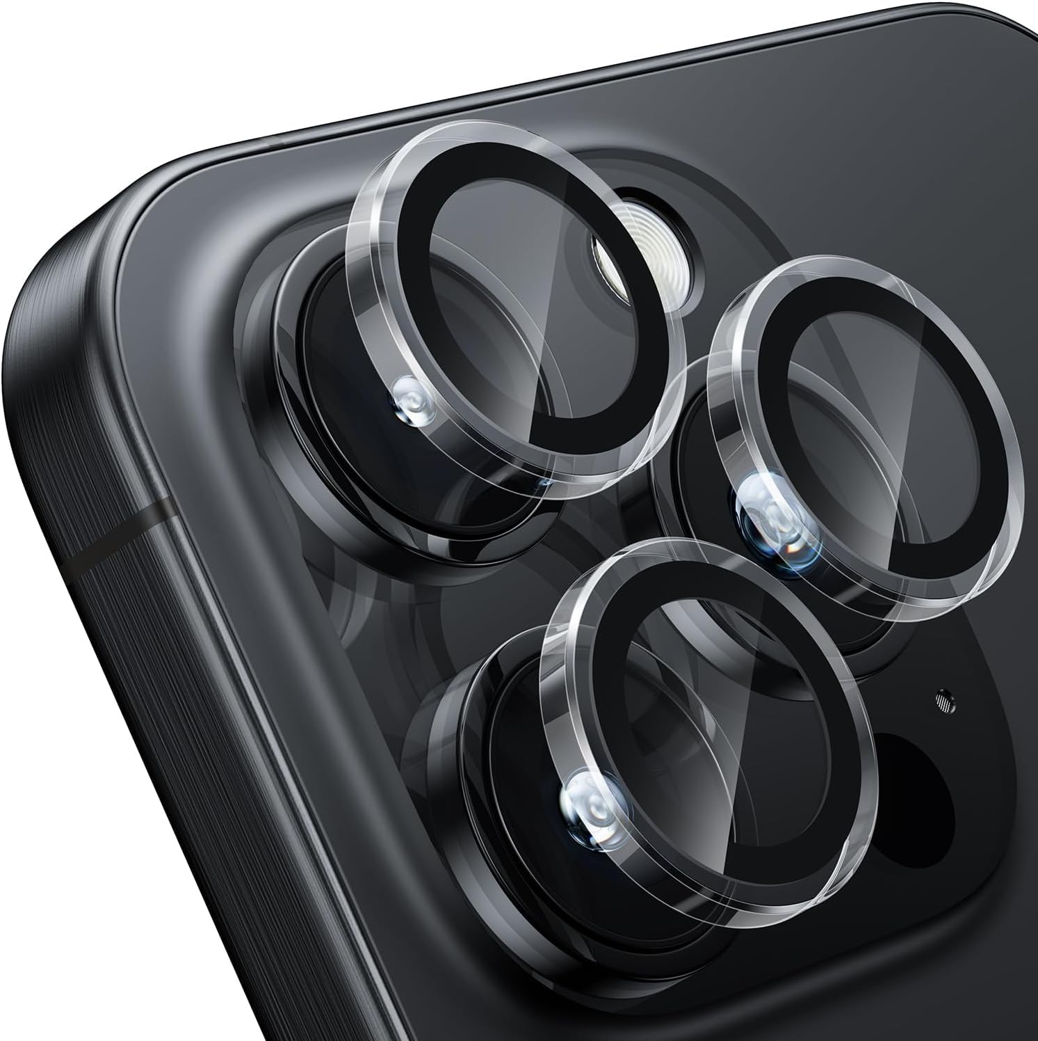 【6枚セット】ELYBYYLE for iPhone14 pro カメラフィルム iPhone14 pro max 用カメラフィルム iPhone14 pro 用レンズ保護カバー 薄型 強化ガラス 耐衝撃 独立型 黒縁取り 露出オーバー防止 アルミ合金 アイフォン 14プロ マックス用 カメラカバー ライト クリア