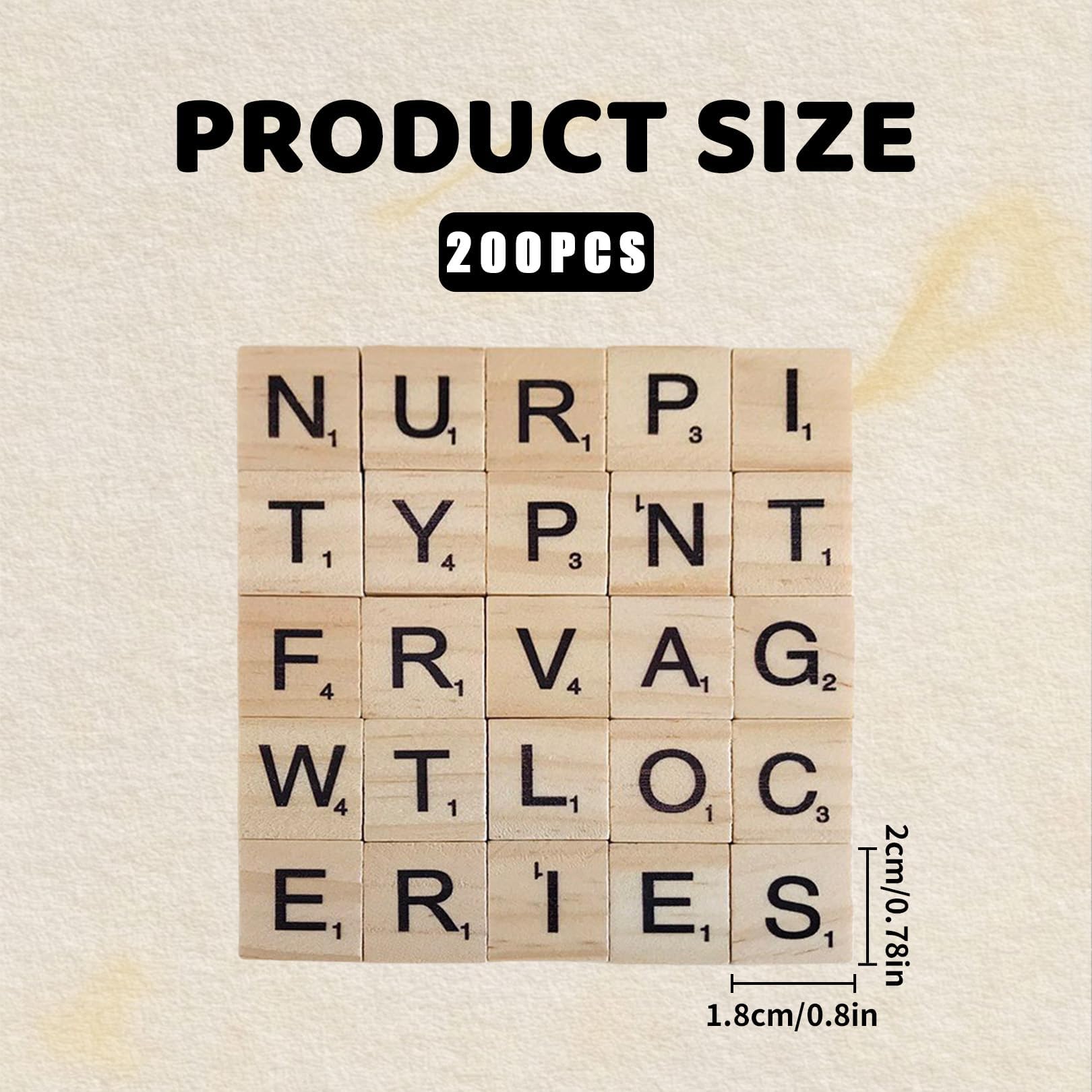 200 Pcs Capital Wooden Letters for Crafts,Scrabble Black Letter Children's Educational Toy for Travel,Play,Help Children Recognize Letter,DIY Projects,Art,Wall Decore,Ideal for Kids,Adults Creating - Image 2