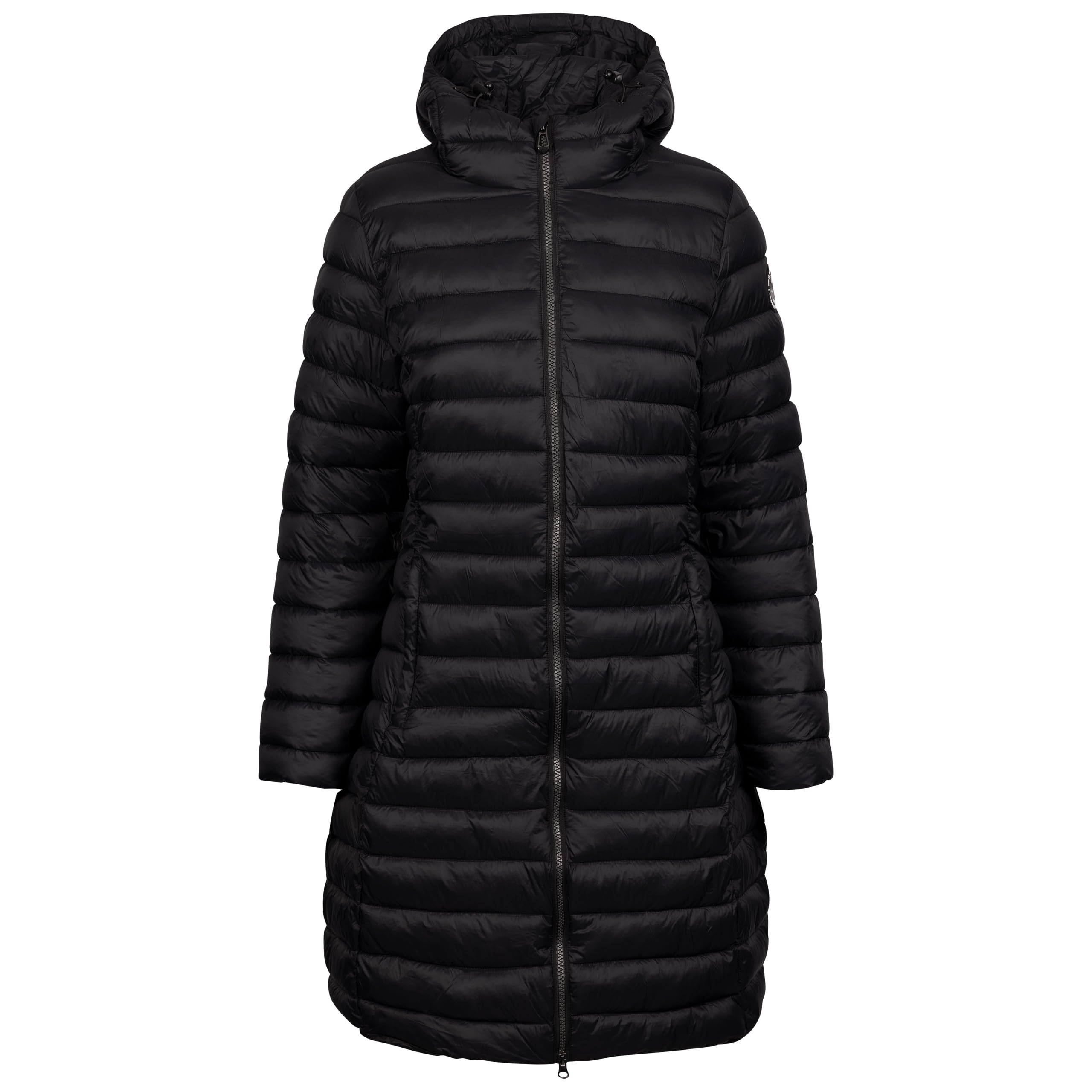 Trespass Women's Casual Jacket Dorothea - Padded, Fake Down Touch, Stitched Baffles, 2 Zip Pockets, Inner Storm Flap, 2 Way Zip, Adjustable Hood, Flat Cuff, Longer Length