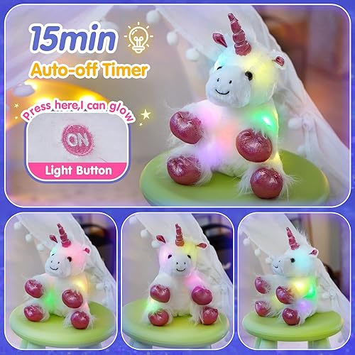Miniatura 5 de Wewill iluminado LED unicornio con felpa blanca Heavenly 12 pulgadas, s, s