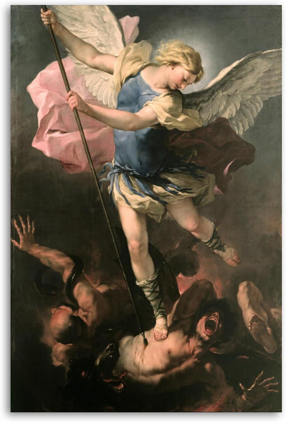 Luca Giordano - Saint Michael The Archangel Poster Decorative Painting Canvas Wall Posters And Art Picture Print Modern Family Bedroom Decor Posters 08x12inch(20x30cm)
