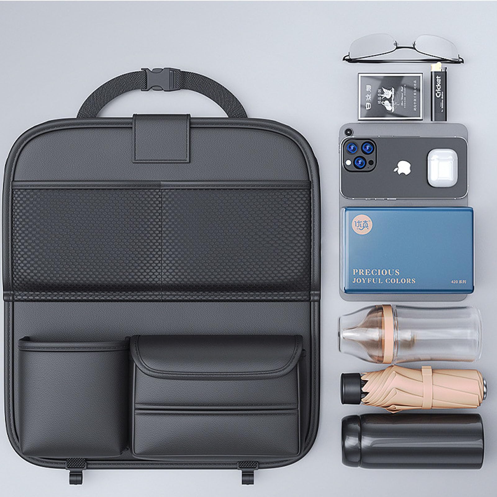 Organizer Per Sedile Auto Posteriore - Con Vassoio Pieghevole, Tasc Multiple, Pelle PU - Foto 4