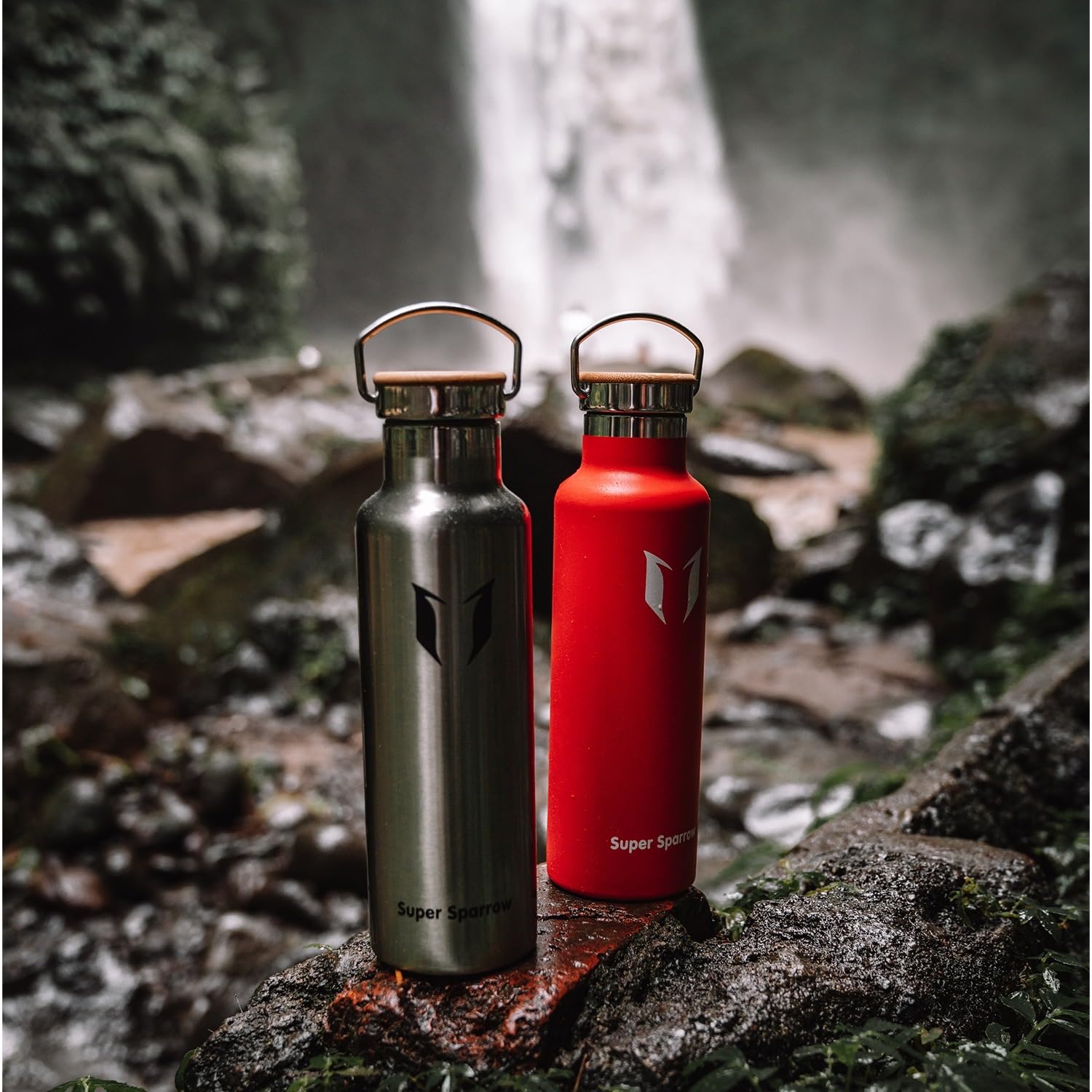 Super Sparrow Borraccia Termica - Bottiglia Termica Senza Perdite - 350ml/500ml/620ml/750ml/1L - Senza BPA Borracce Bambini - Per Scuola, Sport, Campeggio, Palestra, Ciclismo - Con 2 Tappi