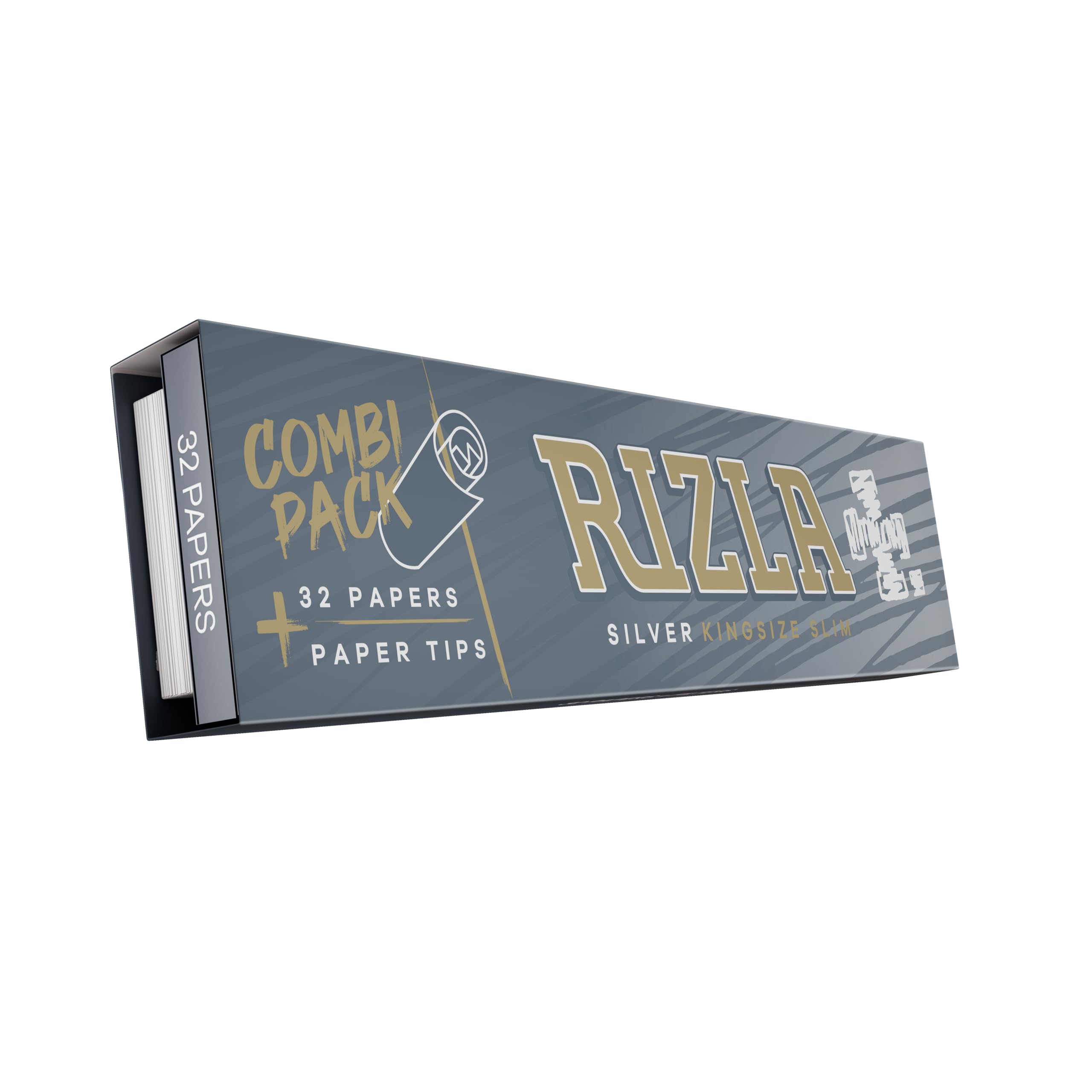 Rizla Super Thin King Size Slim Silver Papers + Tips (Combi Pack) 5 Booklets