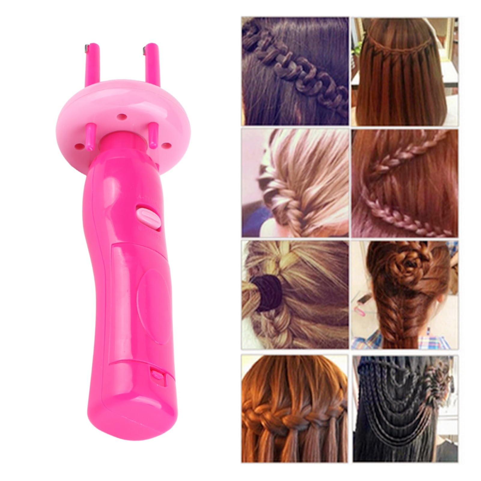 Haarflechtmaschine Damen, 3V Leichthaar Flechtmaschine Haar Styling Werkzeuge Haarflechter Umweltfreundliche für den Reisegebrauch